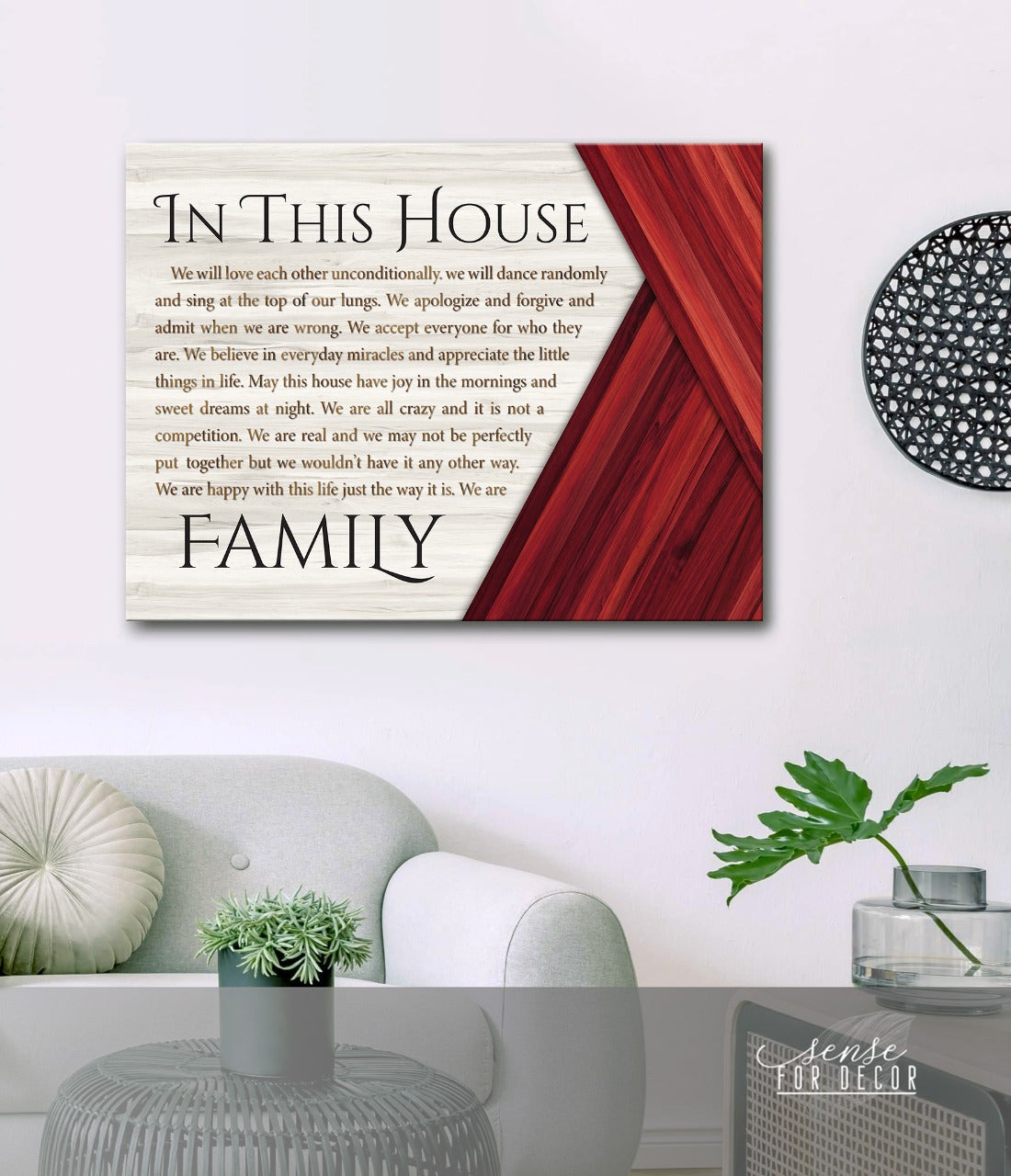 Hot Deal! High - Quality In This House V4 Wood - Framed Home Wall Art Ready to Hang