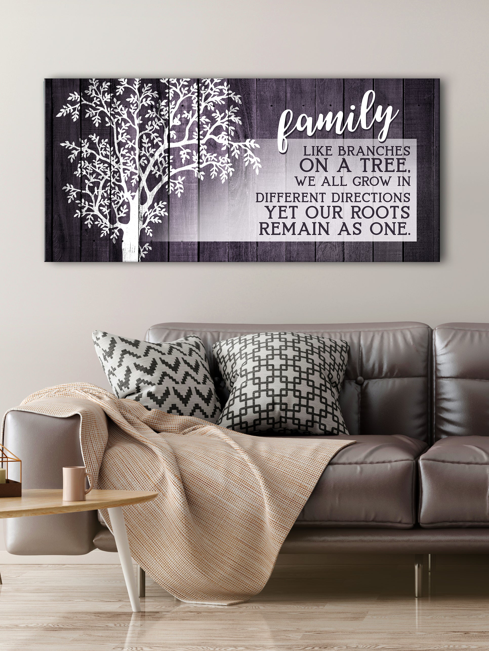 Ready-to-Hang Family Wall Art: Family Like Branches On A Tree Version 3 (Wood Frame)