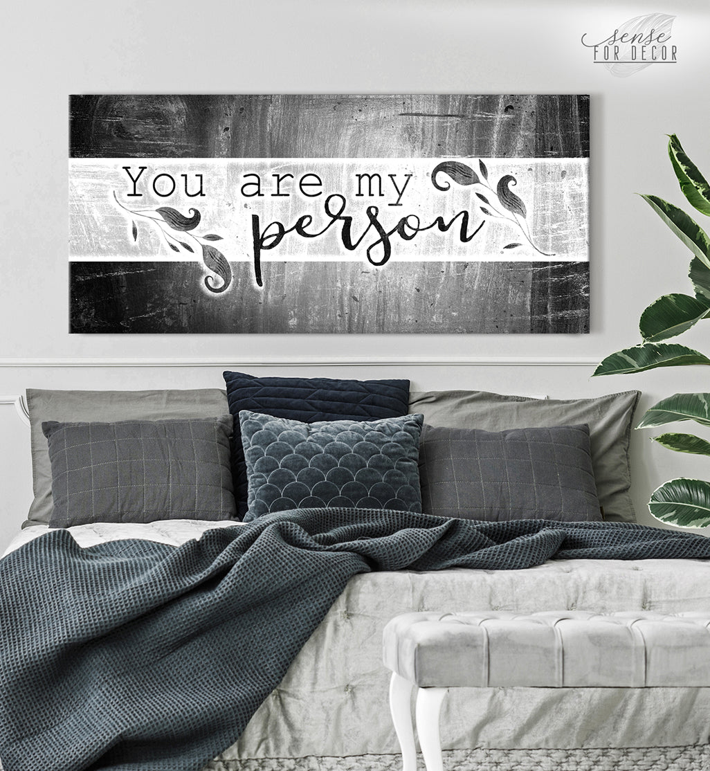 Hot! Couples Wall Art - 'You are My Person' V2 with Wood Frame, Ready to Hang
