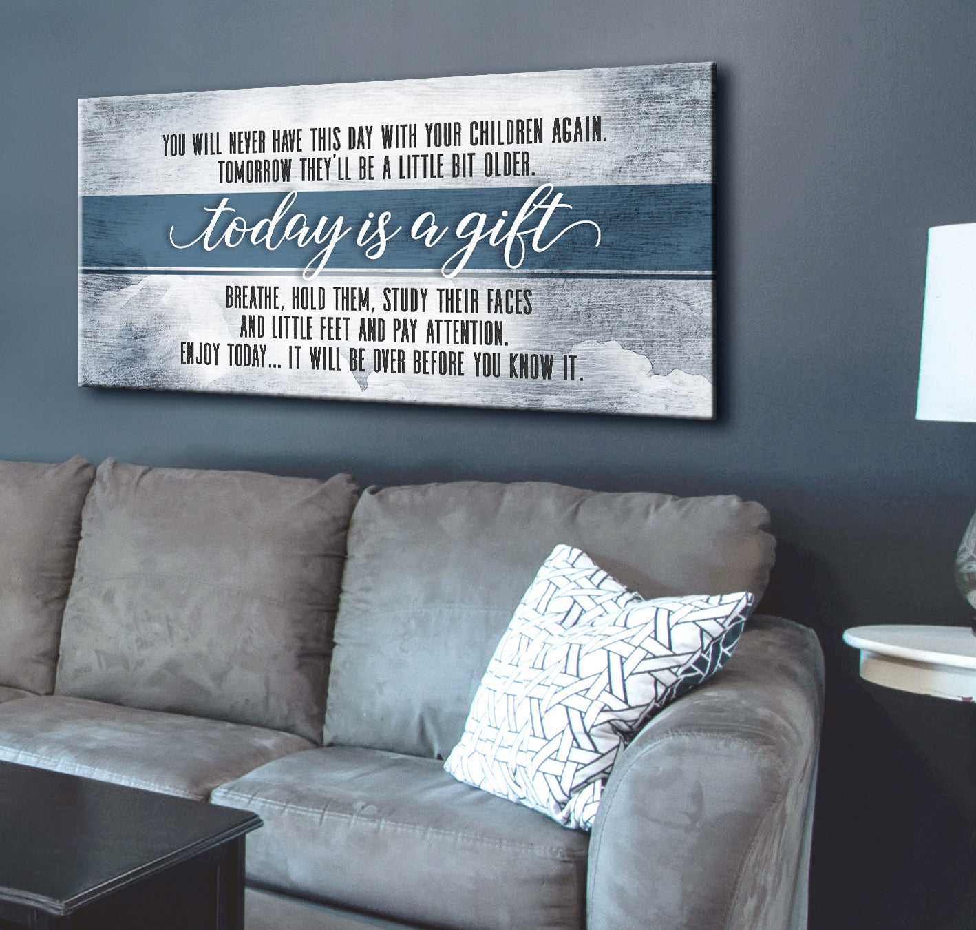 Home Wall Art: Today Is A Gift (Wood Frame Ready To Hang)