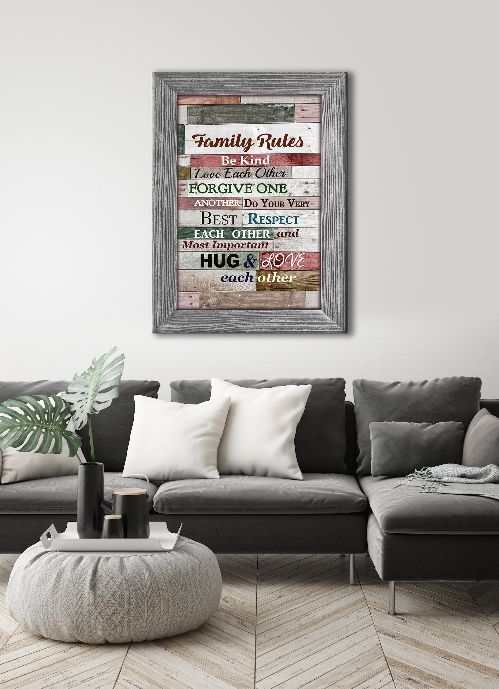 Hot Deal! Ready-to-Hang Sweet Family Saying Home Wall Art with Wood Frame