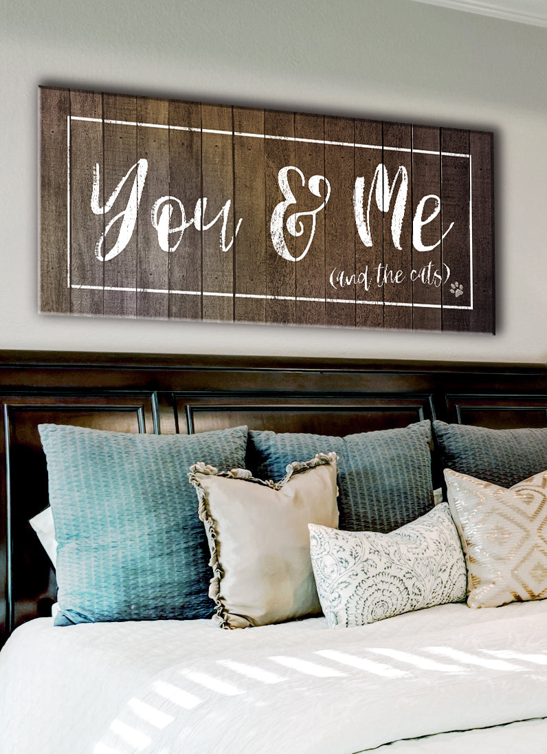Exclusive Offer! Pet Wall Art - You, Me & The Cats in Wood Frame, Ready To Hang