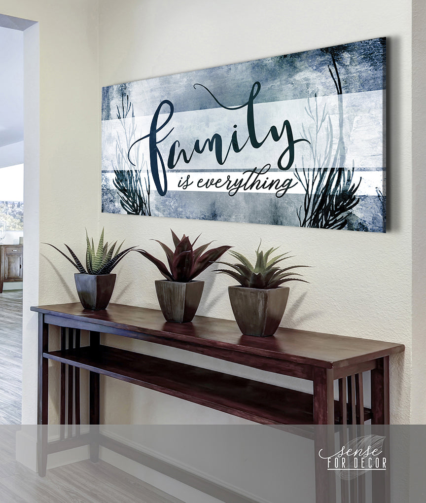 Family Wall Art: Family is Everything V13  (Wood Frame Ready To Hang)