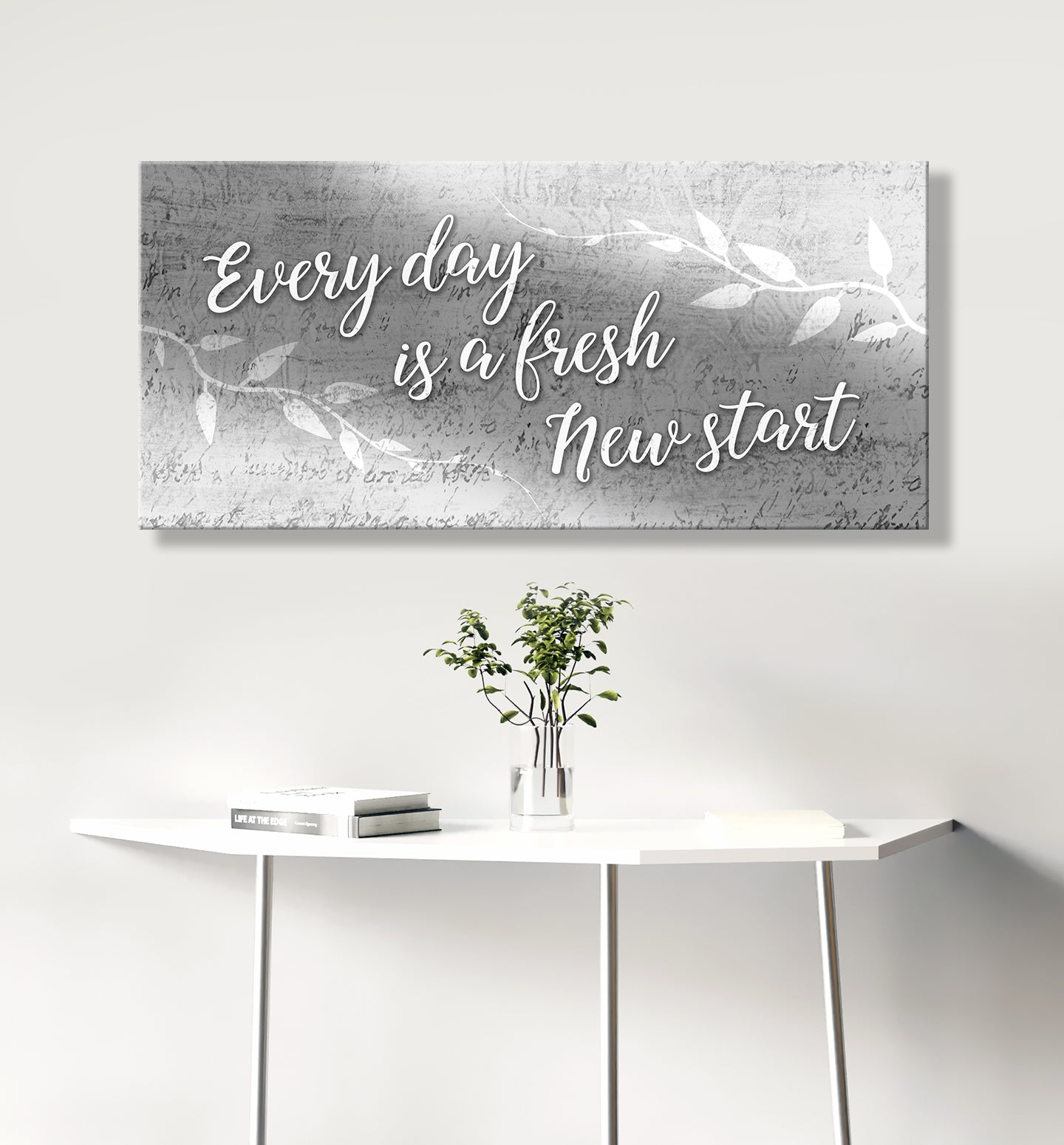Ready-to-Hang Wood Frame Home Wall Art: A Fresh Start Every Day V2