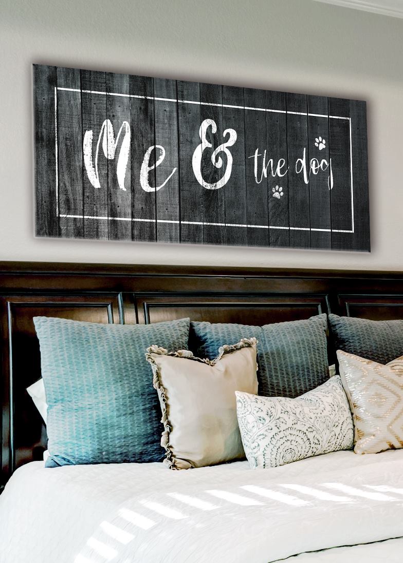 Exclusive Pet Wall Art: 'Me & The Dog' Singular Version with Wood Frame, Ready to Hang!