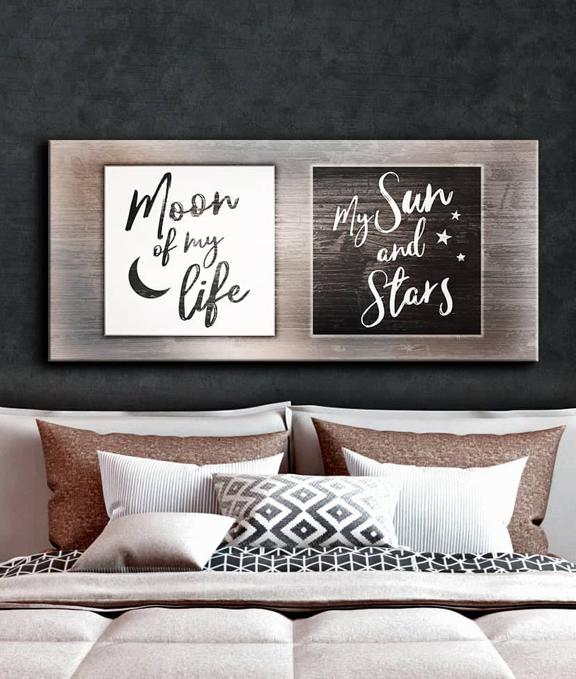 Hot! Bedroom Wall Art: Moon Of My Life V3 - Wood Frame, Ready To Hang