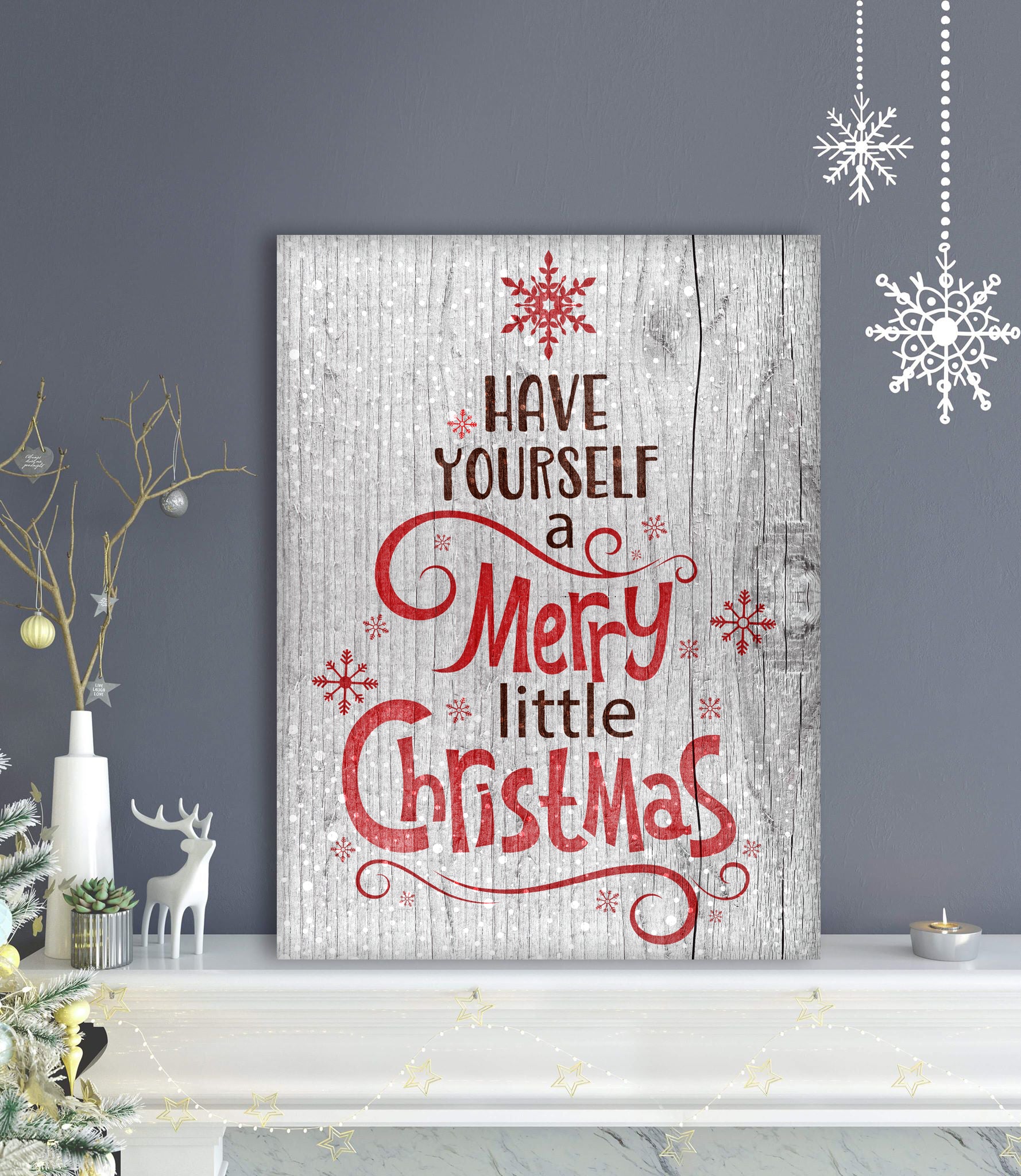 Holiday Decor Wall Art: Wood Frame, Ready to Hang - Buy 2 Save 20%