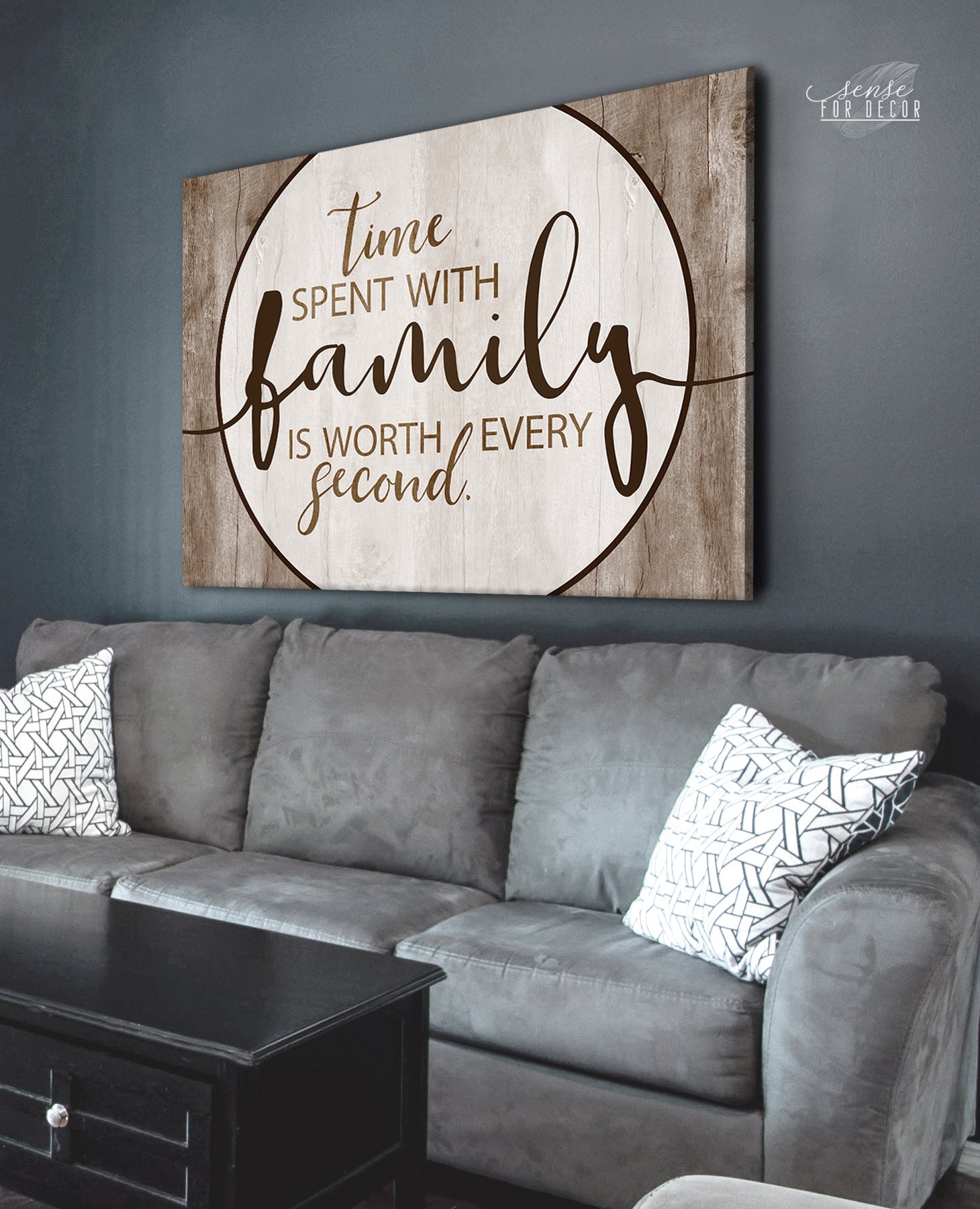 High - Quality Wood - Framed Family Wall Art: Every Moment with Family Counts (Ready to Hang)