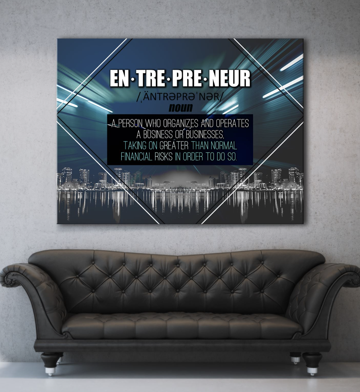 Business Wall Art: Entrepreneur Quotes (Wood Frame Ready To Hang)