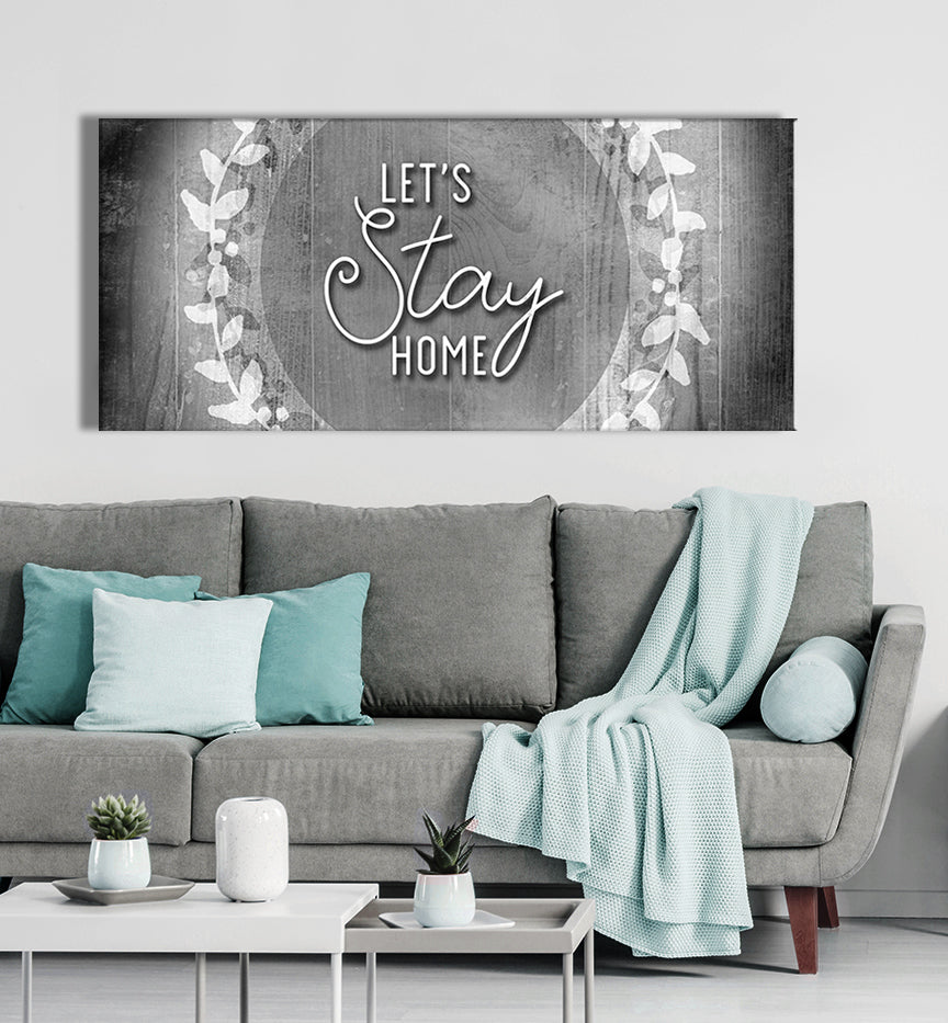 Hot Deal! Let's Stay Home V3 Wall Art with Wood Frame, Ready to Hang