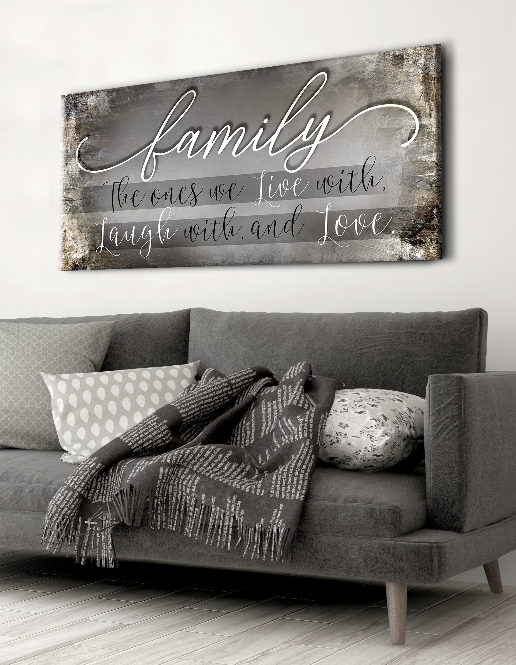 Exclusive Family Wall Art: 'Family - The Ones We Live With' in Wood Frame, Ready to Hang, Buy 2 Save 20%