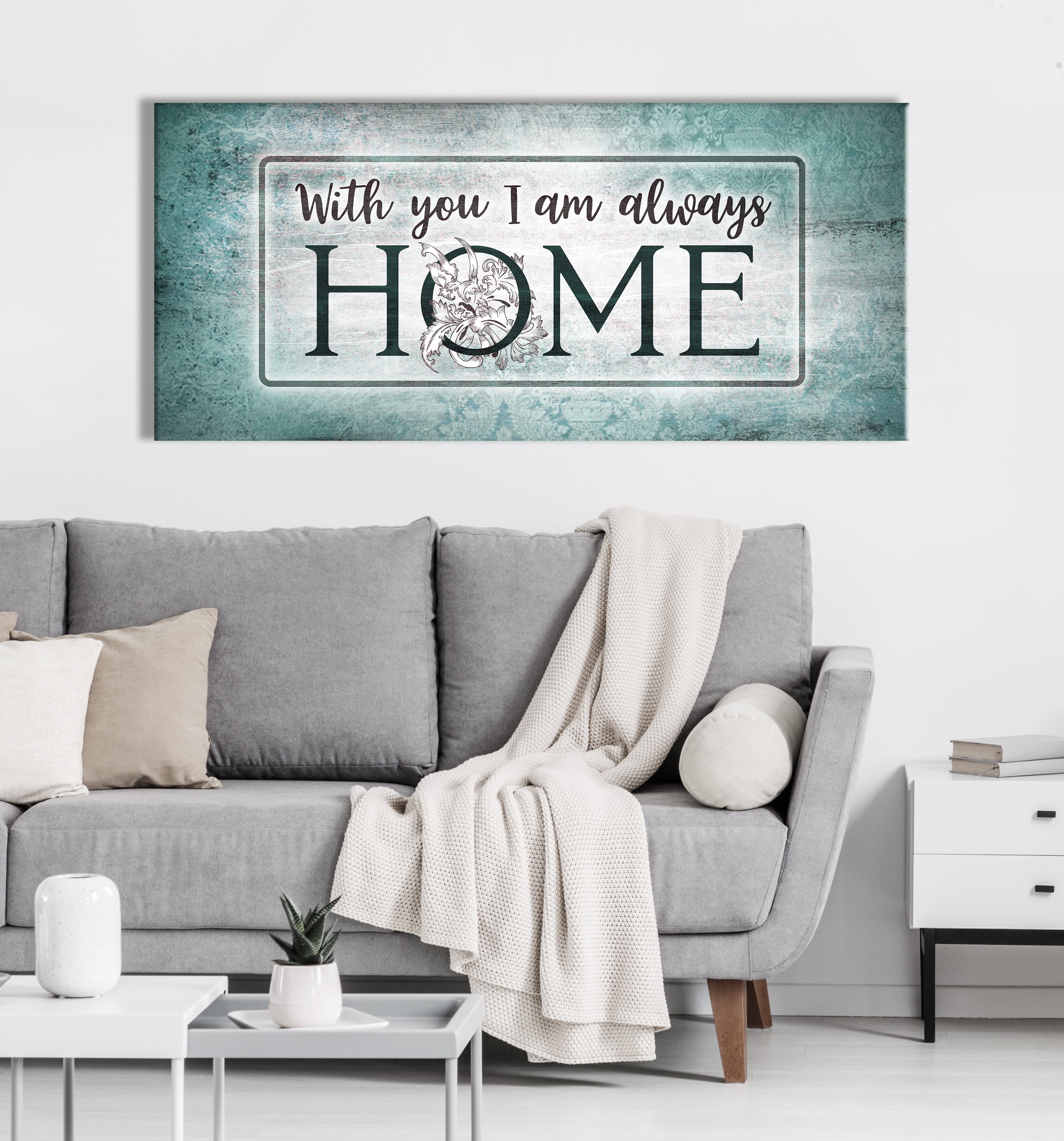 Ready-to-Hang Wood Frame Wall Art: With You I'm Always Home