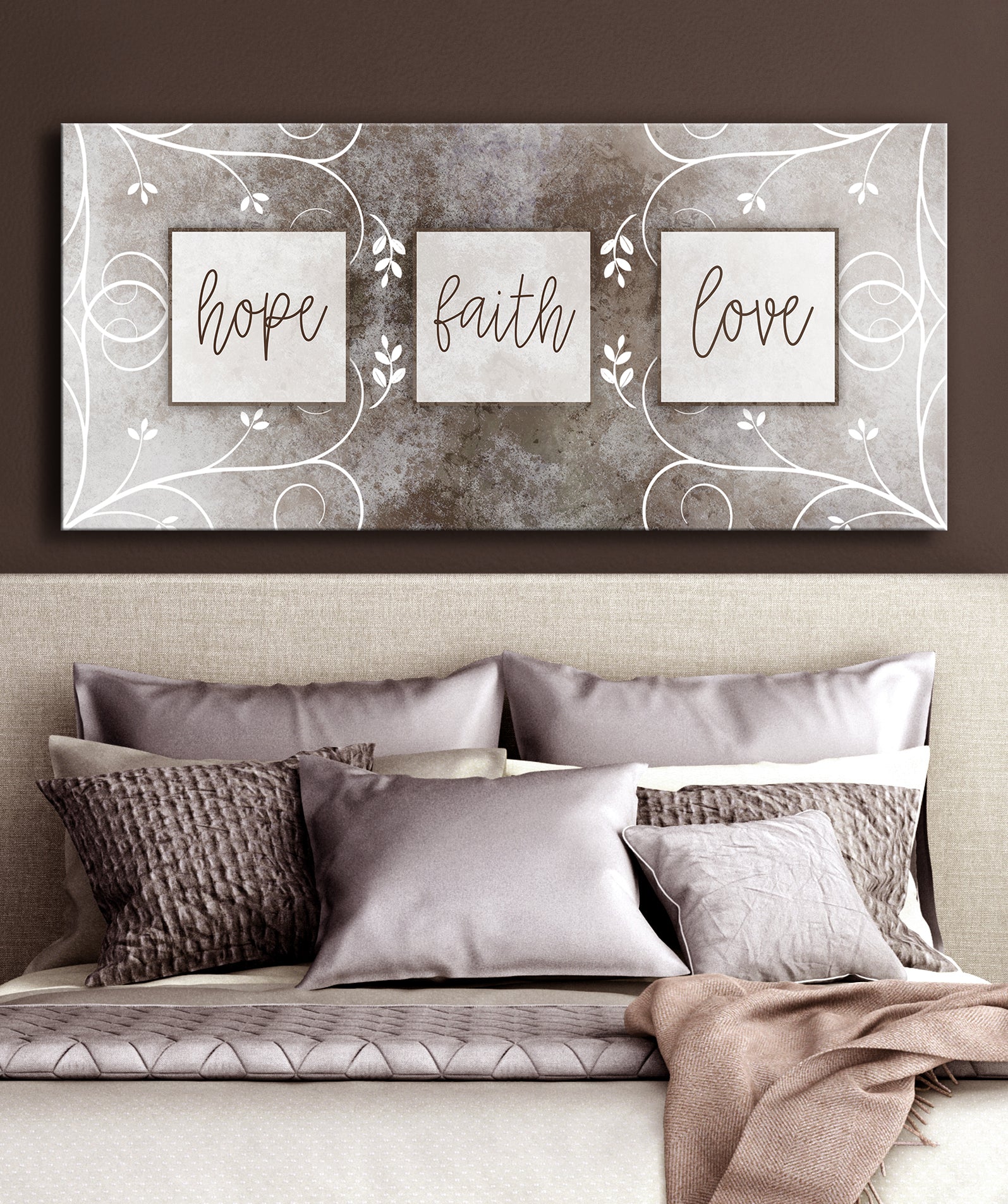 Exclusive Christian Wall Art - Hope, Faith, Love in Wood Frame, Ready to Hang! Buy 2 Save 20%