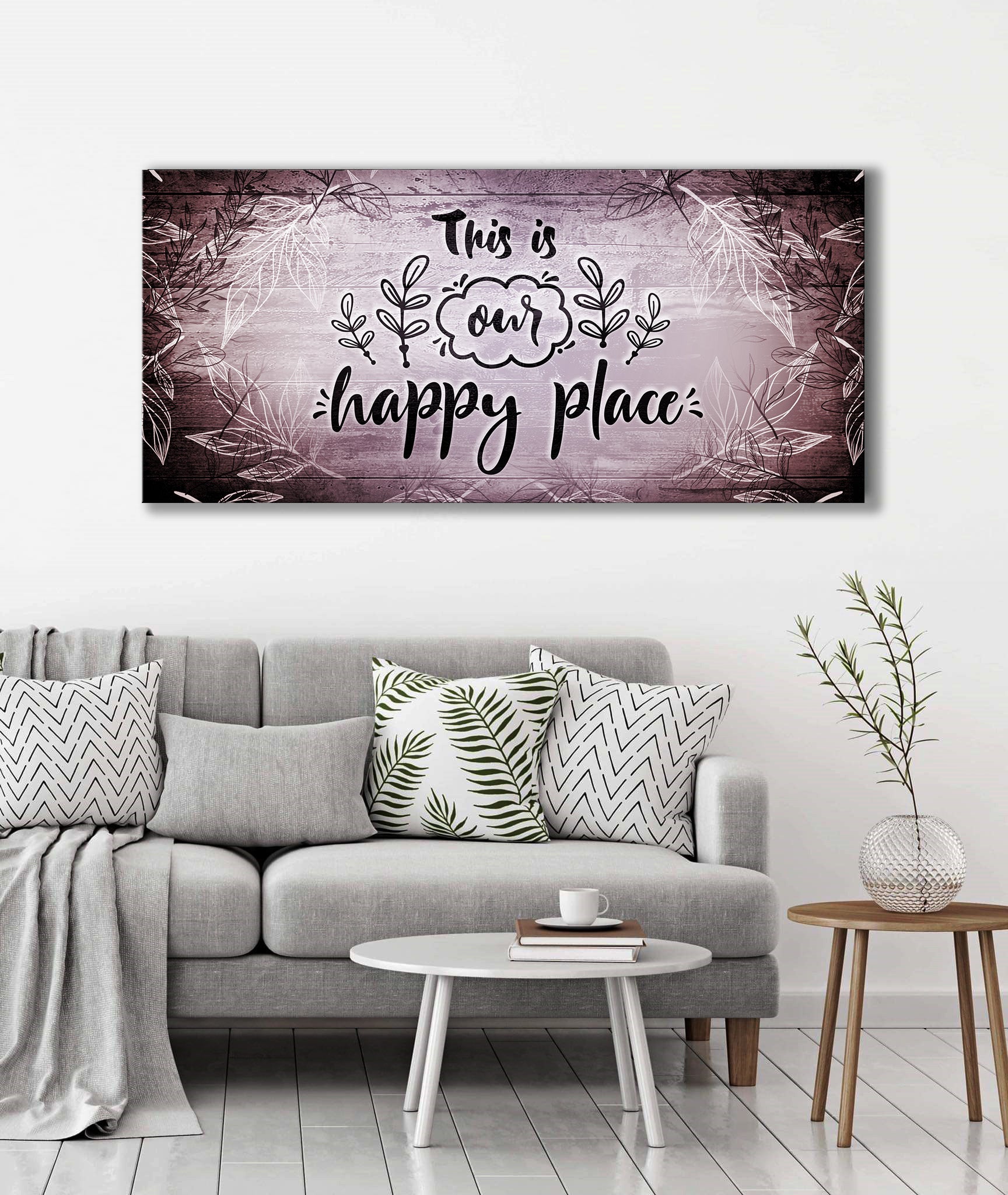 Exclusive! 'This Is Our Happy Place V9' Wood - Framed Wall Art, Ready To Hang