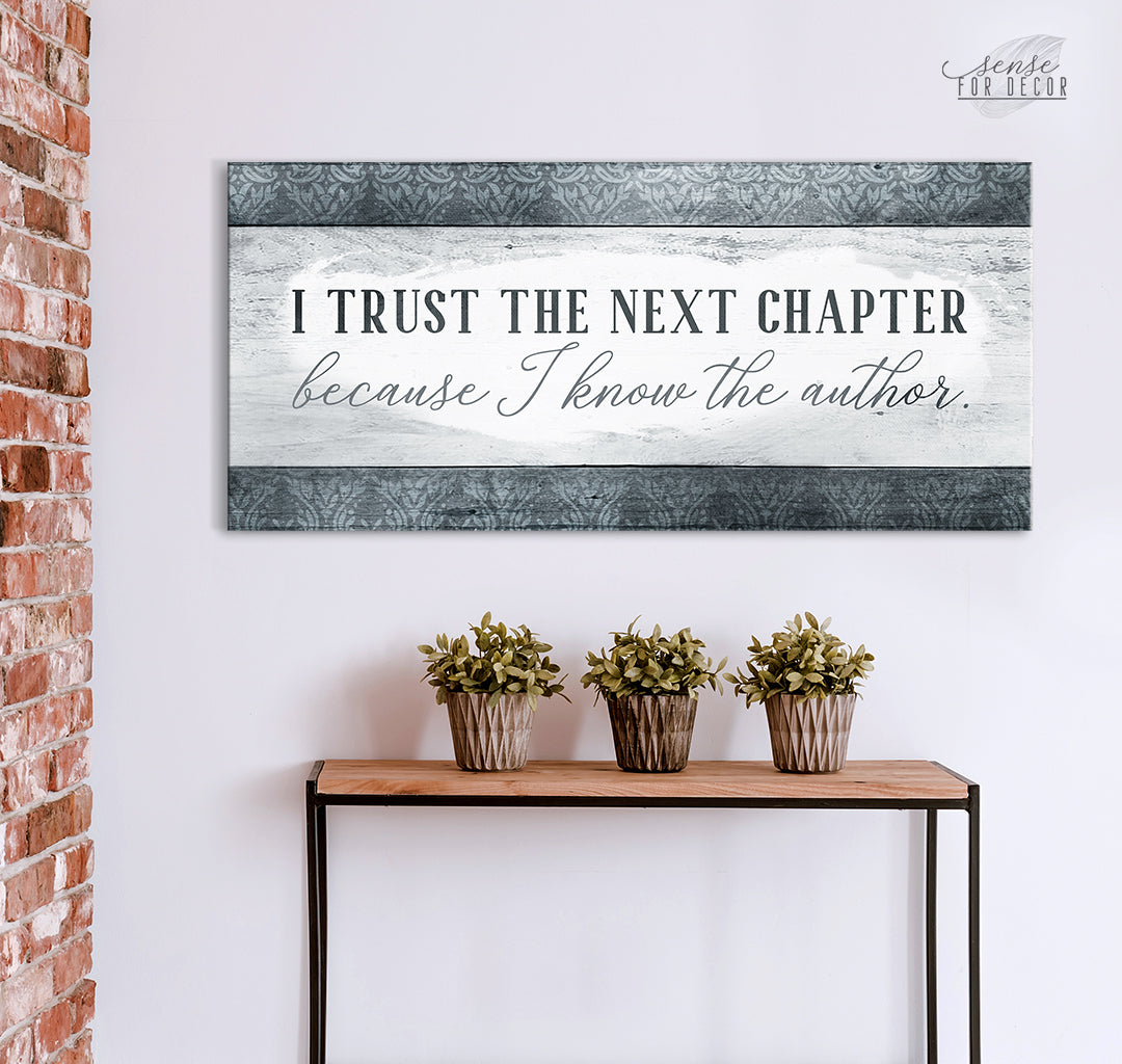 Hot! Christian Wall Art 'I Trust the Next Chapter' with Wood Frame, Ready to Hang