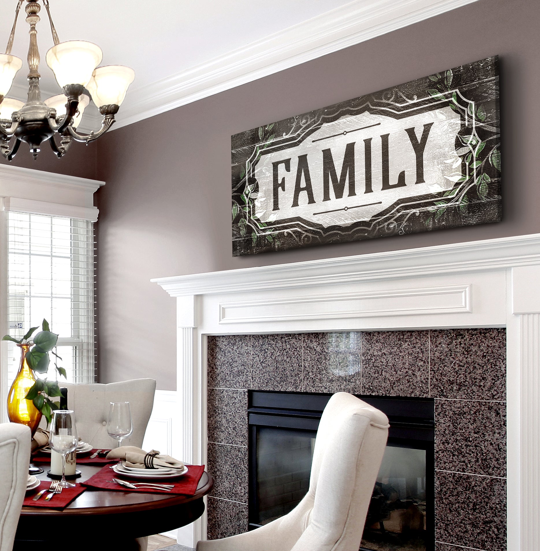 High - quality Family Word Sign in Wood Frame, Ready To Hang for Your Wall