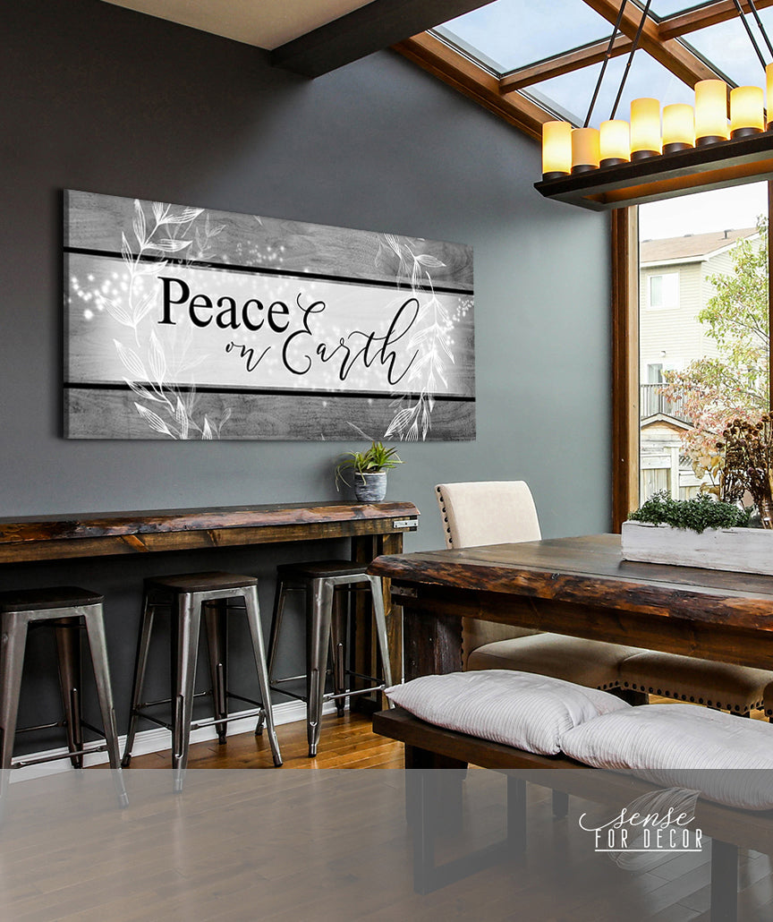 Hot Sale! Holiday Wall Art - Peace on Earth V2 with Wood Frame, Ready To Hang