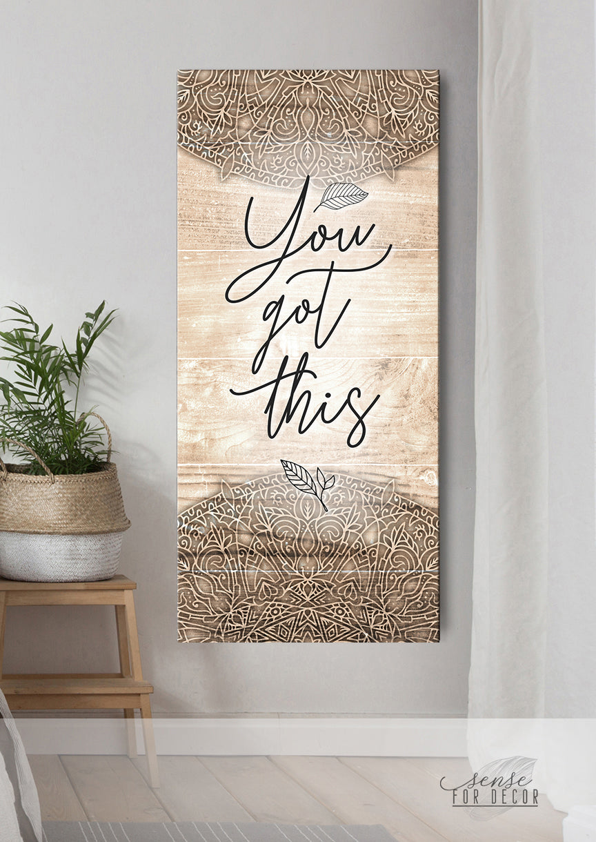 Hot! Inspire Wall Art 'You Got This' - Wood Frame, Ready To Hang