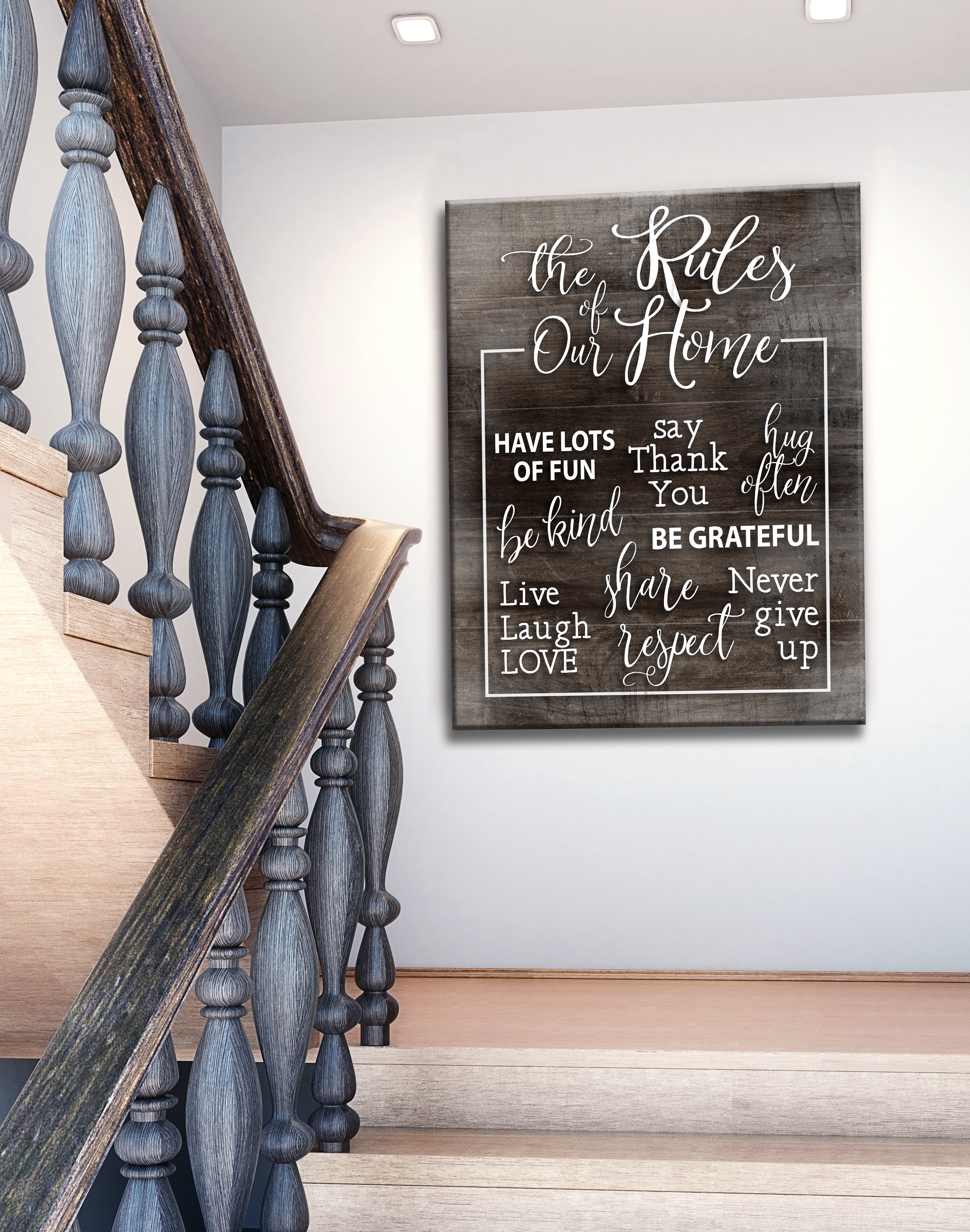 Hot Deal! Ready - To - Hang Wood - Framed Home Wall Art: The Rules Of Our Home