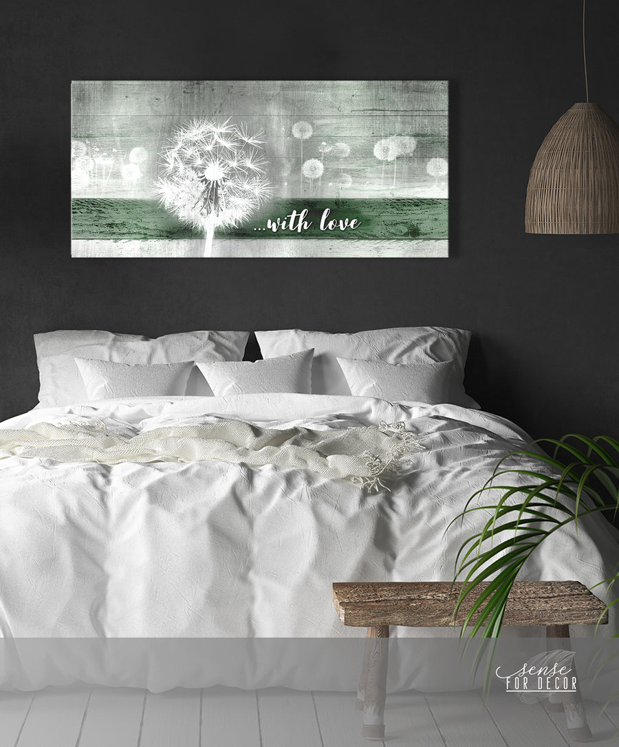 Christian Wall Art: 'With Love Dandelion' in Wood Frame, Ready to Hang - Buy 2 Get 20% Off!