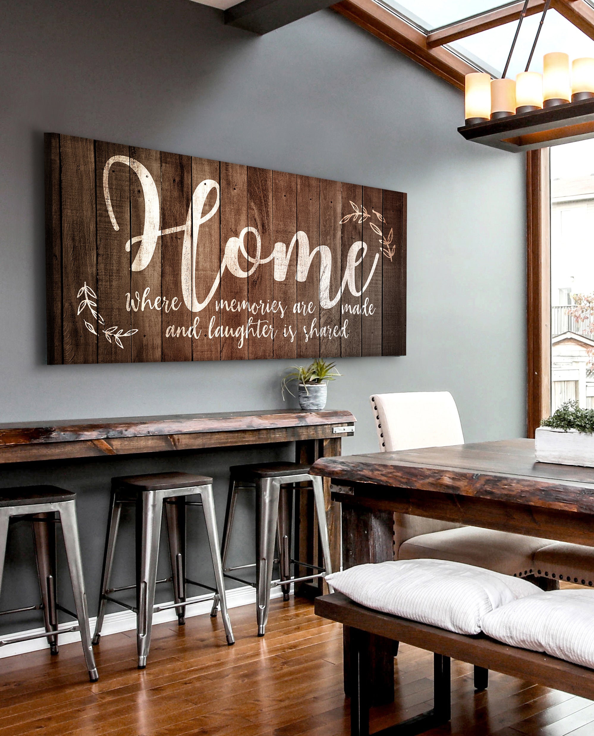 Exclusive! Ready-to-Hang Wood Frame Home Wall Art: Where Memories and Laughter Unite