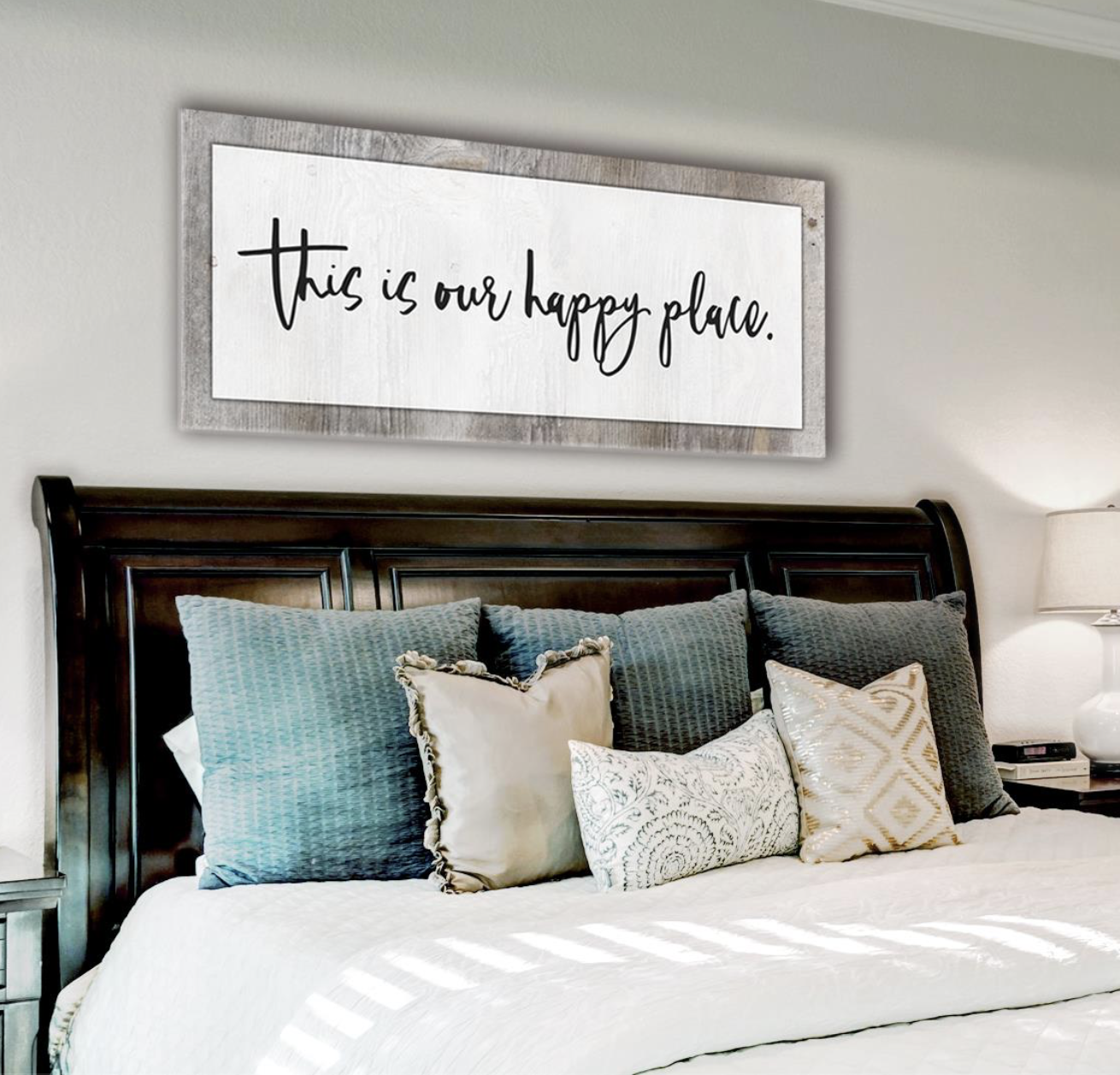 Exclusive! Couples Wall Art - Our Happy Place (Wood Frame, Ready To Hang)