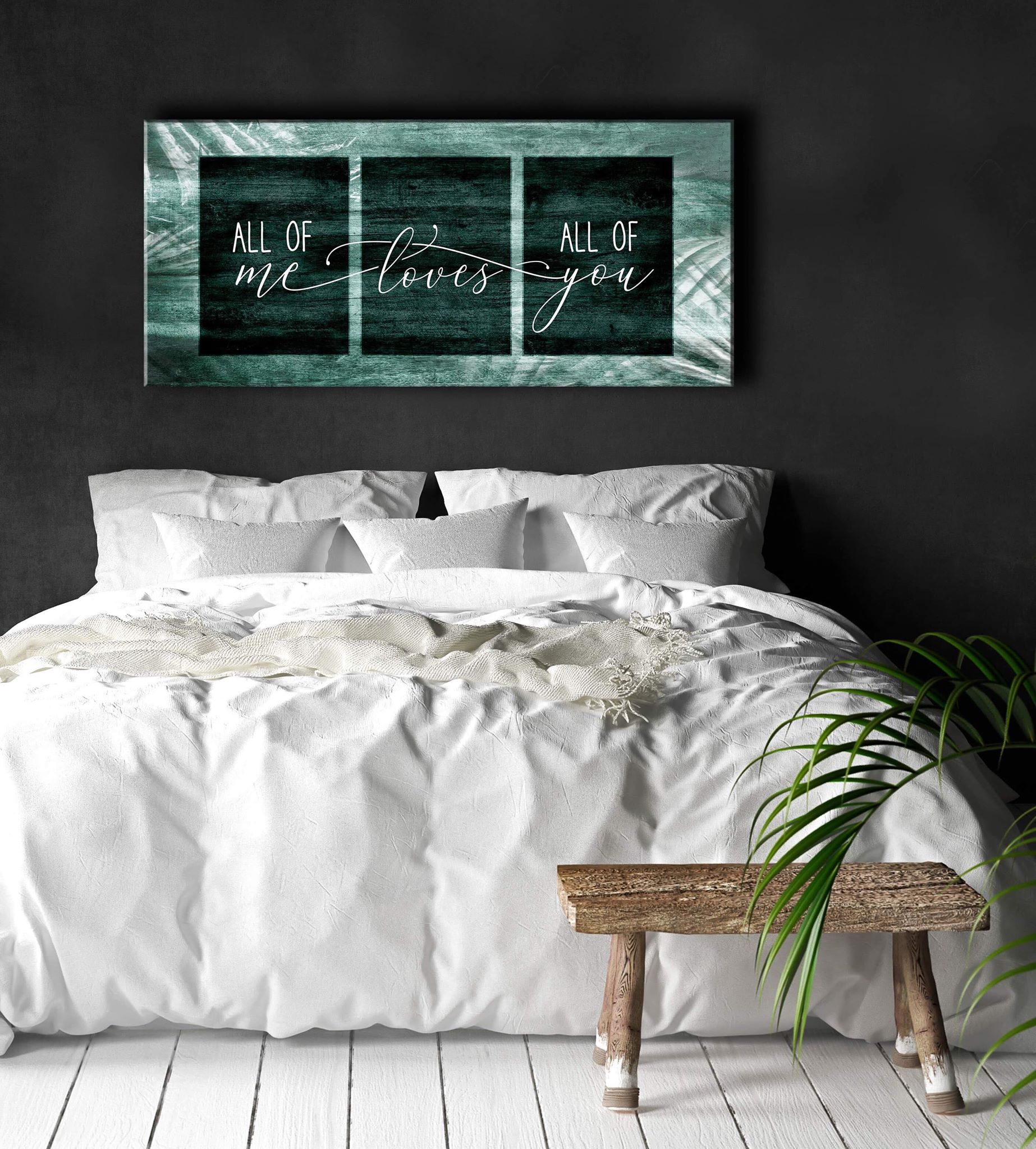 Hot! Couples Wall Art - 'All Of Me Loves All Of You' V4 (Wood Frame, Ready To Hang)
