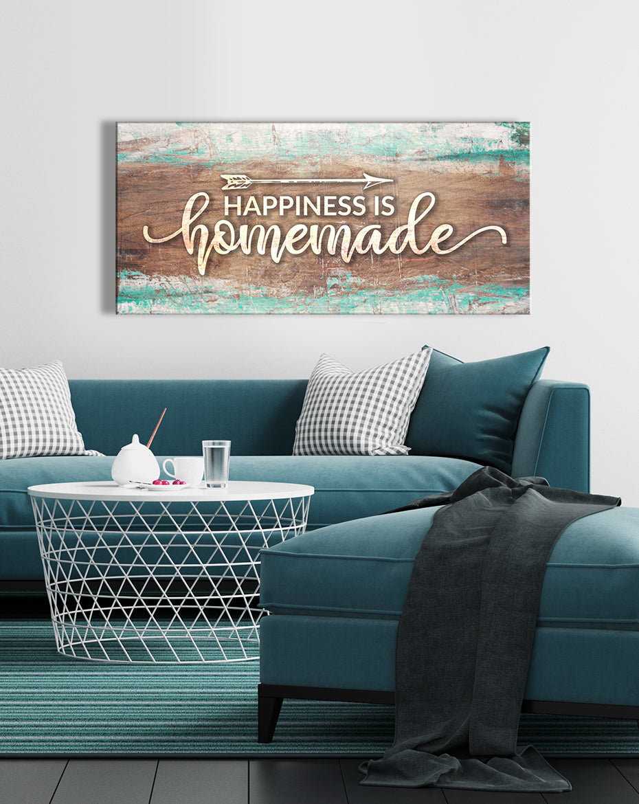 Ready-to-Hang Wood Frame Home Wall Art: Happiness Is Homemade Version 2