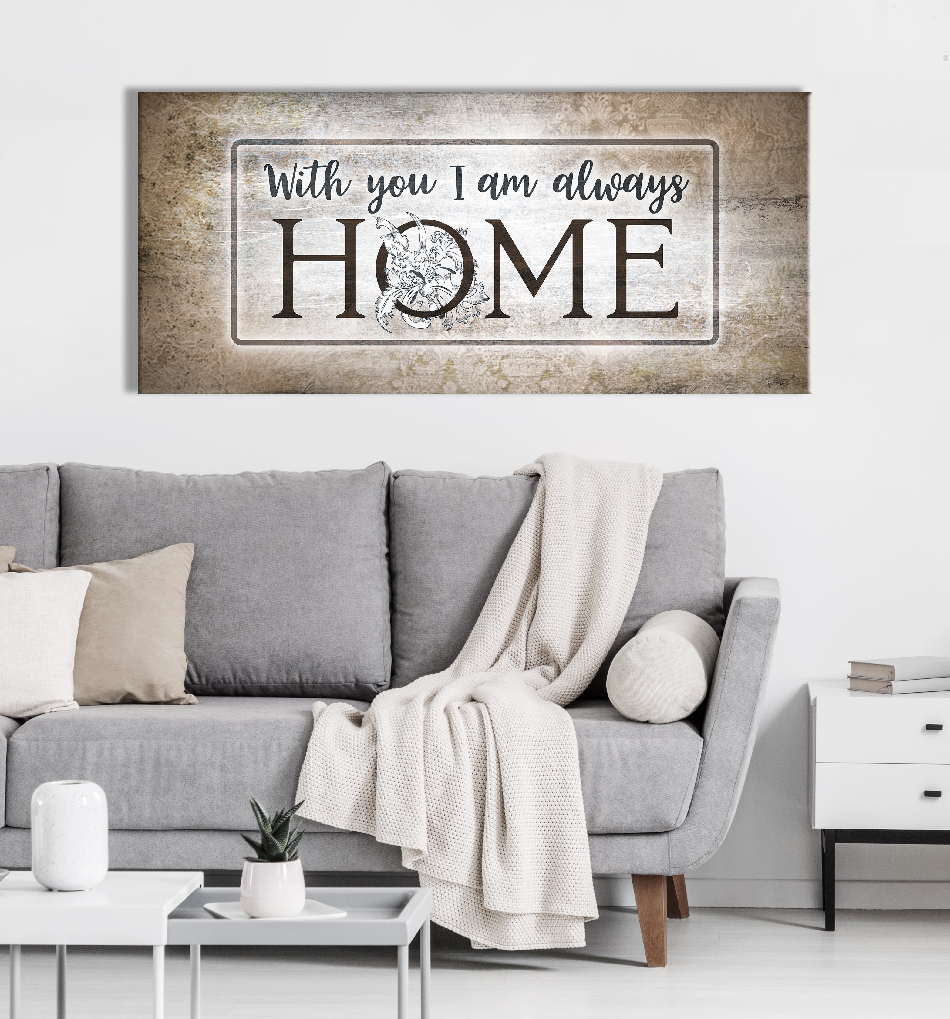 Ready-to-Hang Wood Frame Wall Art: With You I'm Always Home