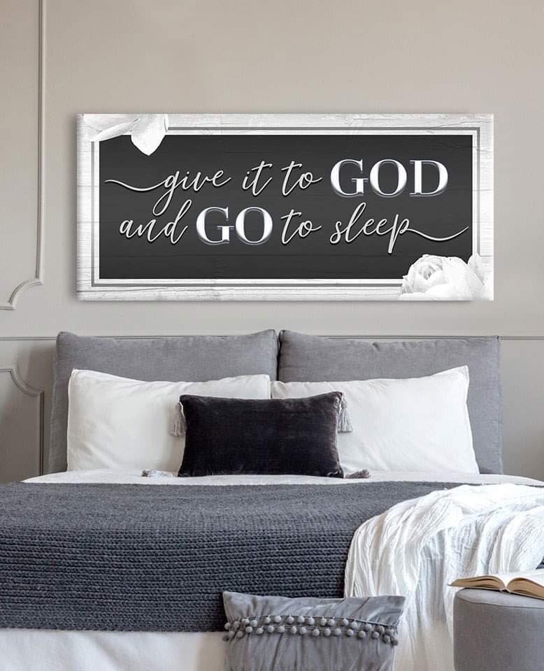 Exclusive Christian Wall Art - 'Give It To God V6' with Wood Frame, Ready to Hang! Buy 2 Save 20%