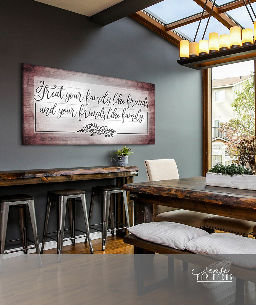 Exclusive Family Wall Art (Wood Frame, Ready To Hang): Treat Your Family Like Friends! Buy 2 Save 20%