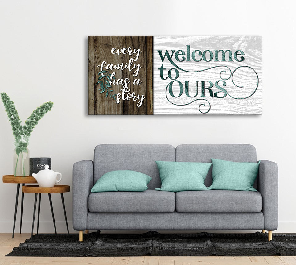 Ready-to-Hang Family Wall Art V7: Every Family's Story, Welcome Yours (Wood Frame)