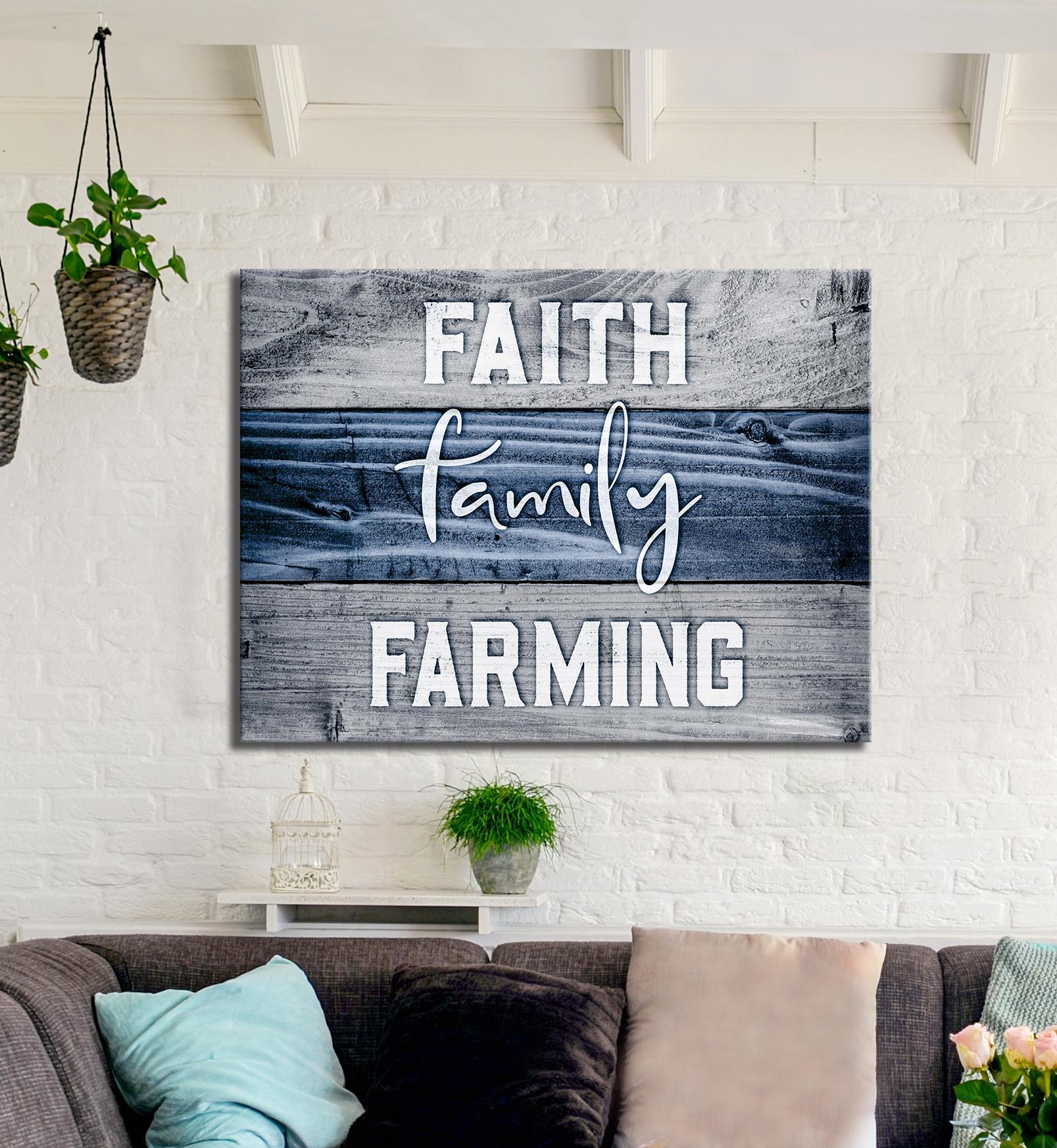 Exclusive Farm Wall Art: Faith, Family, Farming - Wood Frame, Ready to Hang! Buy 2, Save 20%