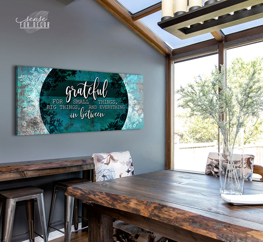 Christian Wall Art: Grateful for Small Things V3 - Wood Frame, Ready to Hang! Buy 2, Save 20%