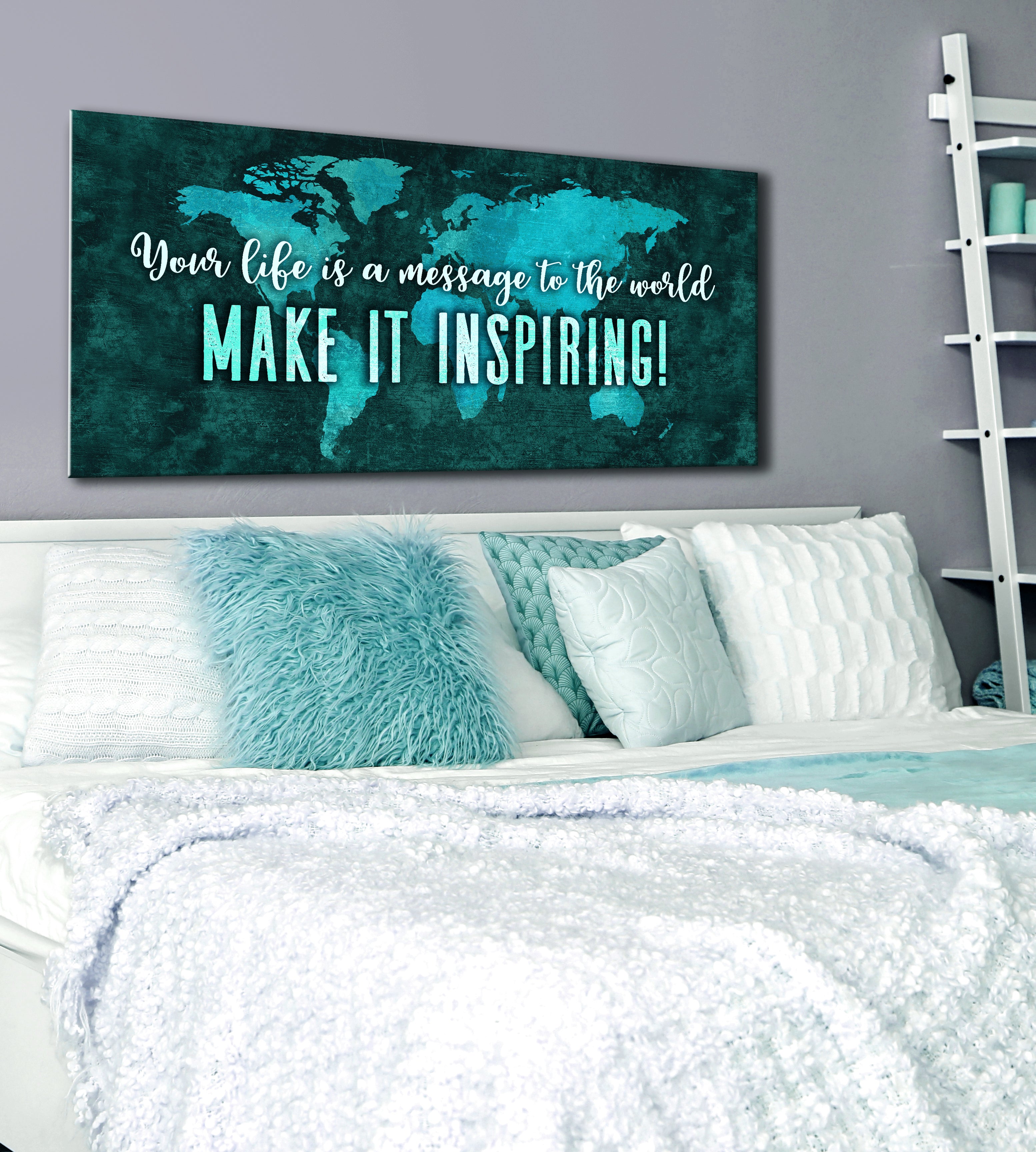 Hot Deal! Teen Wall Art - 'Your Life is a Message to the World' with Wood Frame, Ready to Hang