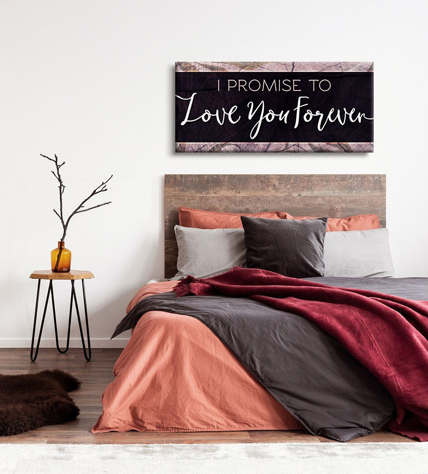 Forever Love Promise Couples Wall Art V4 with Wood Frame, Ready to Hang