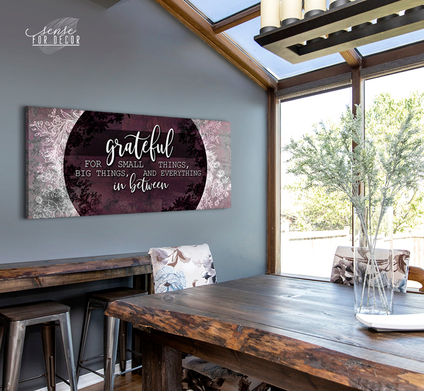 Christian Wall Art: Grateful for Small Things V3 - Wood Frame, Ready to Hang! Buy 2, Save 20%