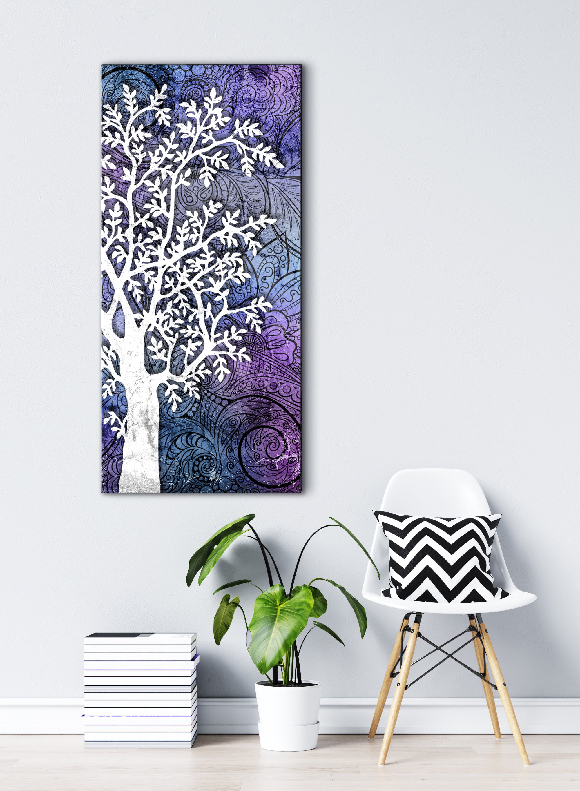 Boho Style Colorful Tree Wall Art with Wood Frame, Ready to Hang! Buy 2 Save 20%