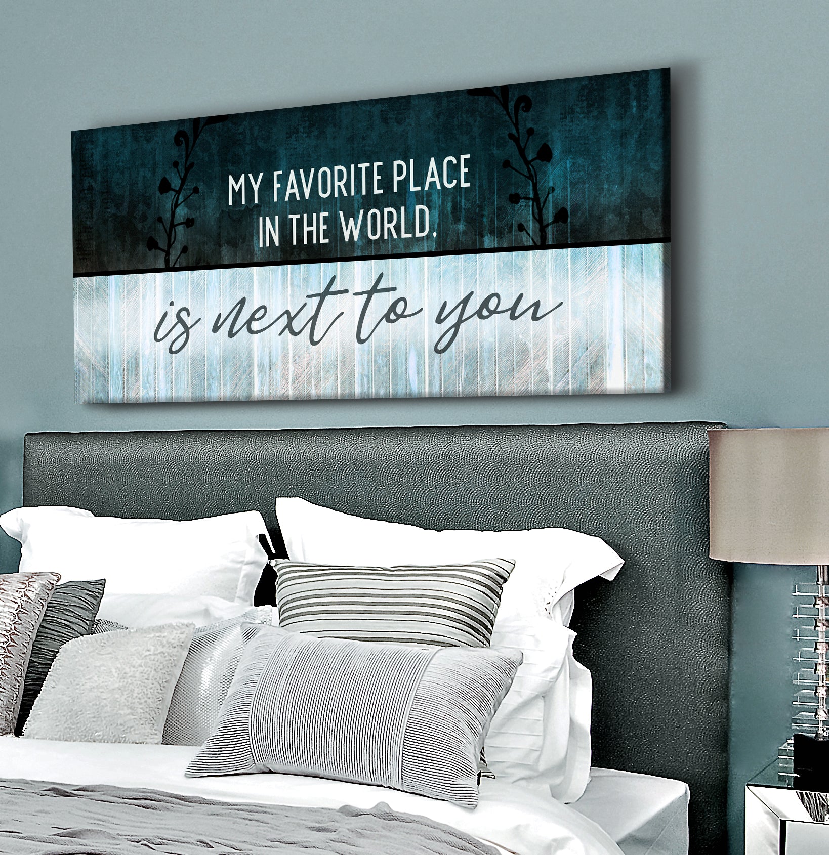 Hot Deal! High - quality Couples Wall Art - My Favorite Place Is Next To You V6 with Wood Frame, Ready To Hang