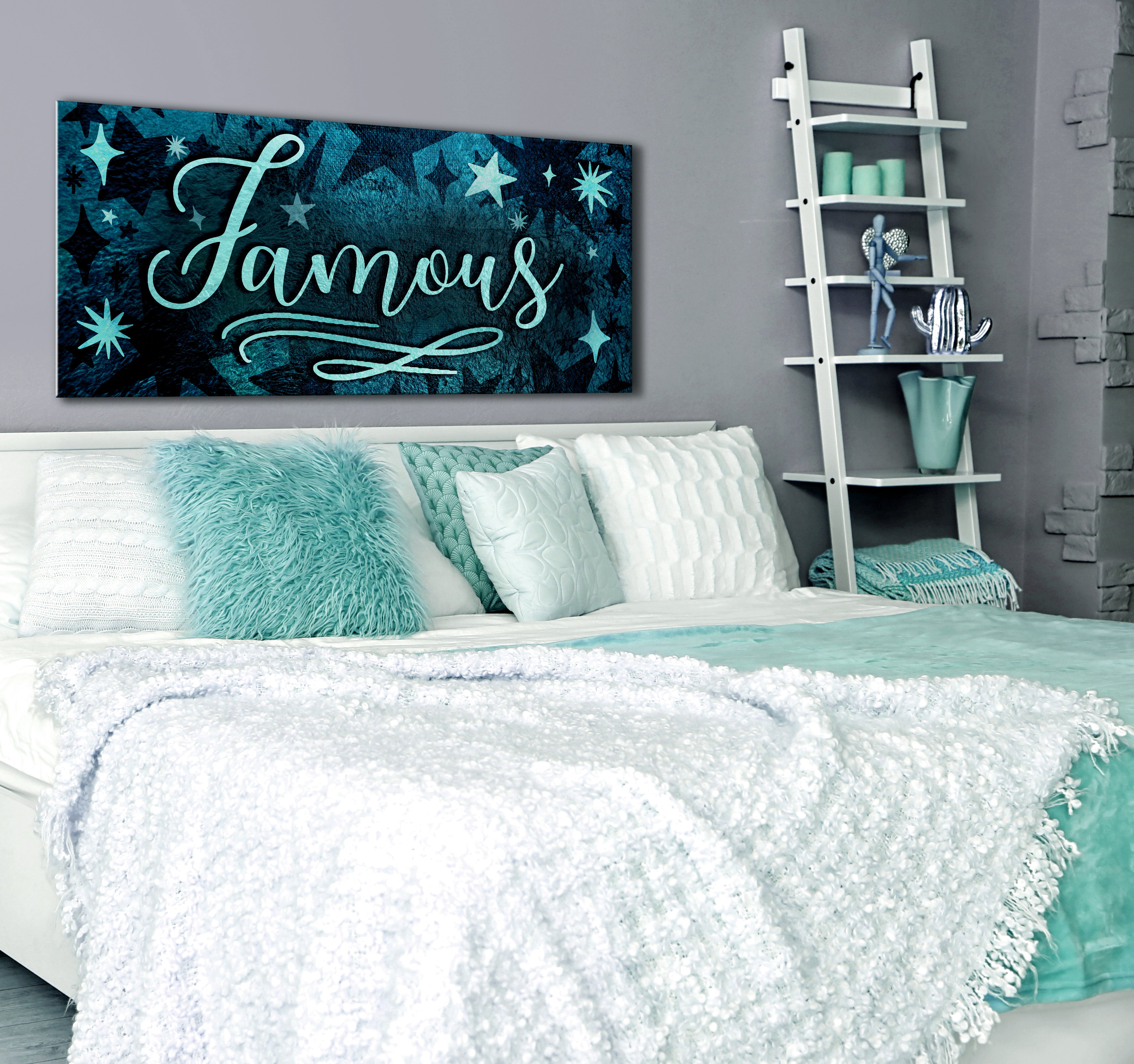 Hot! Teen Famous Wall Art with Wood Frame, Ready to Hang