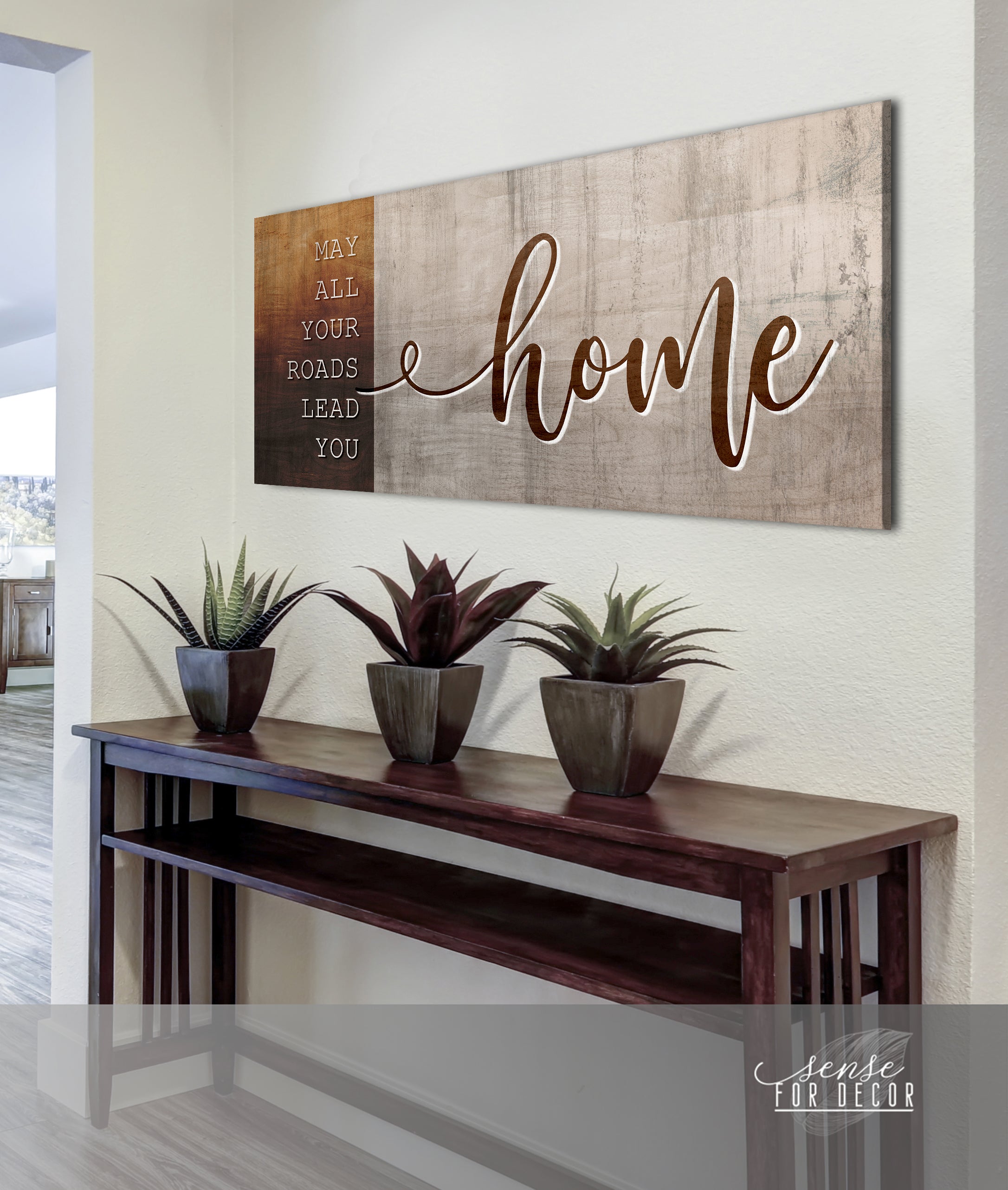 Exclusive! Ready - To - Hang Wood - Framed Home Wall Art: May All Your Roads Lead You Home