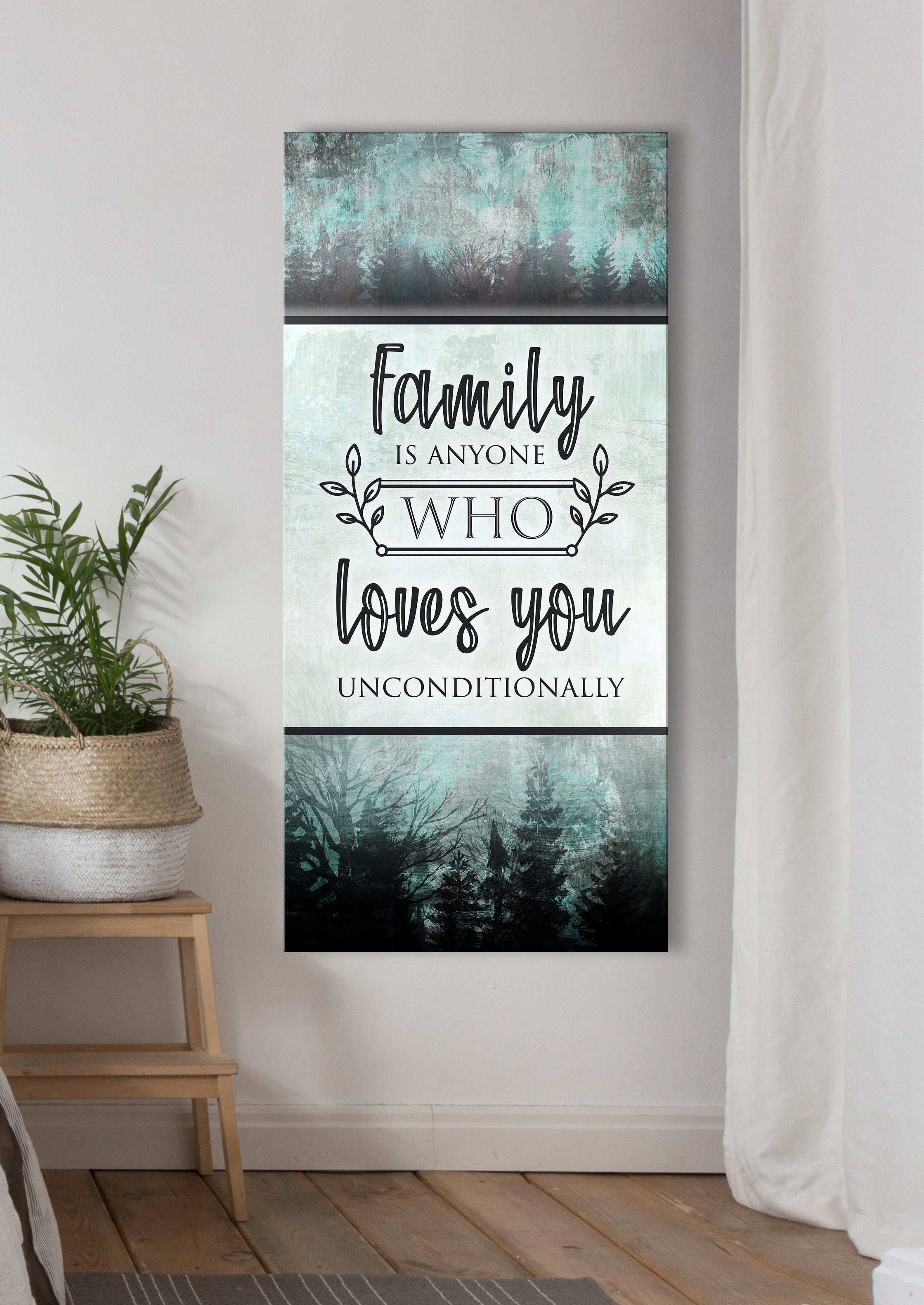 Exclusive Family Wall Art - Wood Frame, Ready To Hang! Family Is Those Who Love You Unconditionally