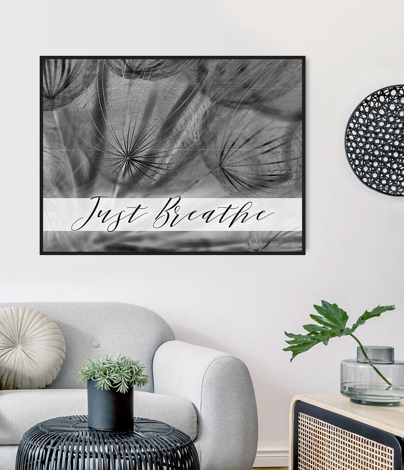 Hot Deal! Ready - To - Hang Wood - Framed 'Just Breathe V13' Home Wall Art