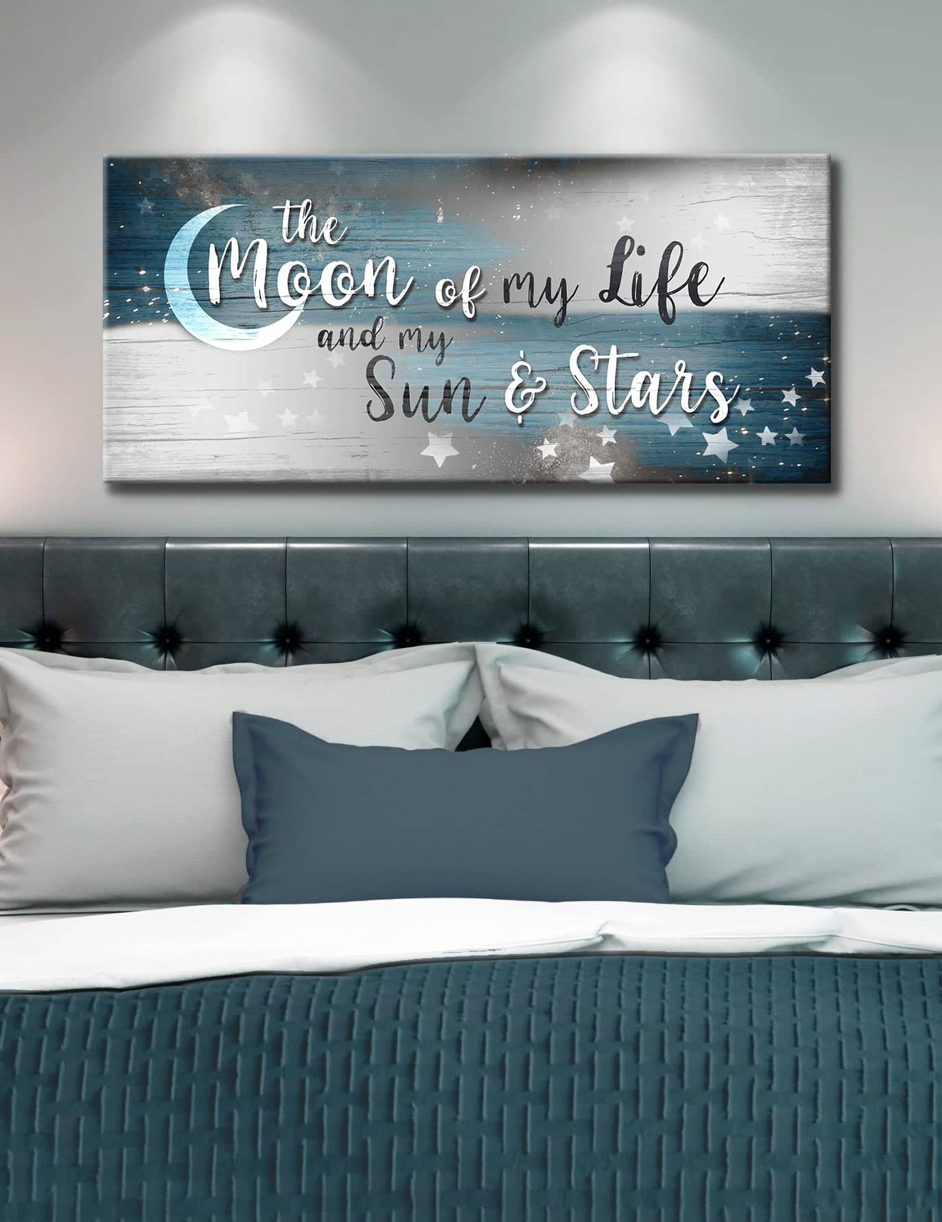 Ready - To - Hang Wood - Framed Bedroom Wall Art: 'Moon Of My Life' V2