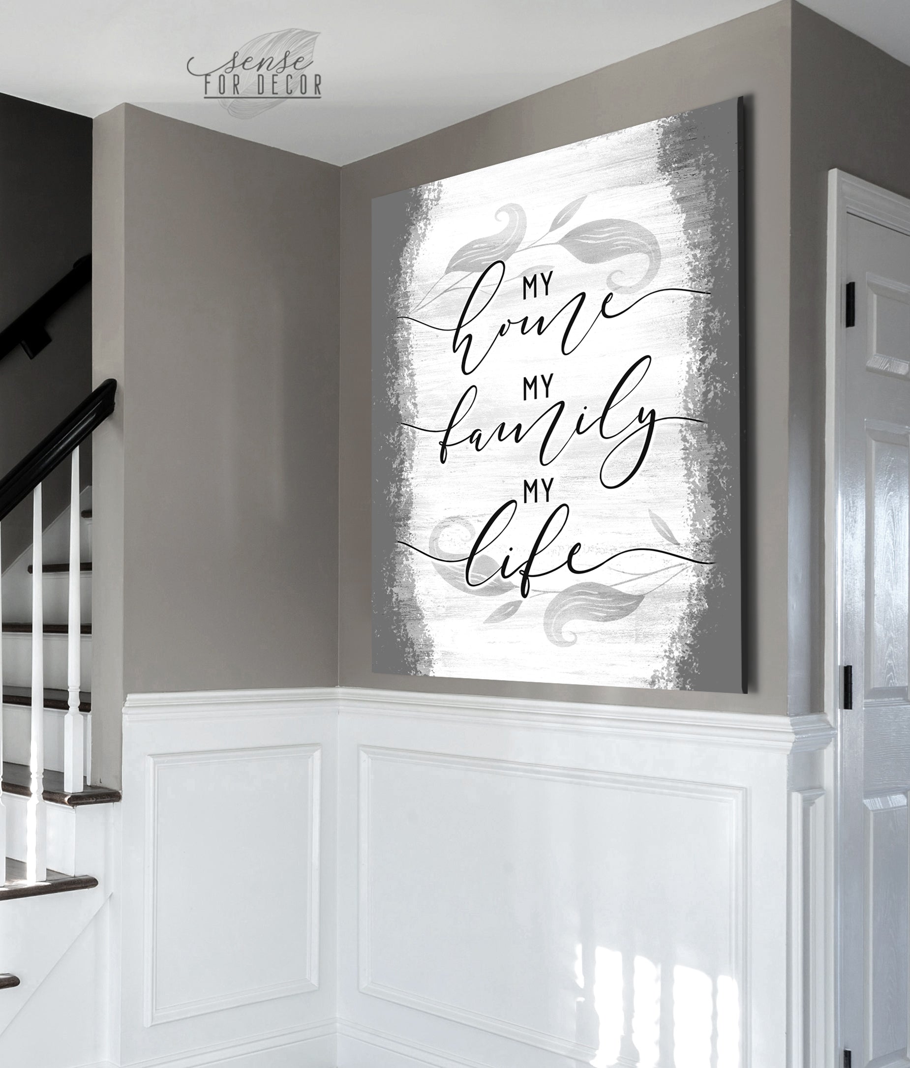 Exclusive Offer! High - Quality Wood - Framed Home Wall Art: My Home My Family My Life, Ready To Hang