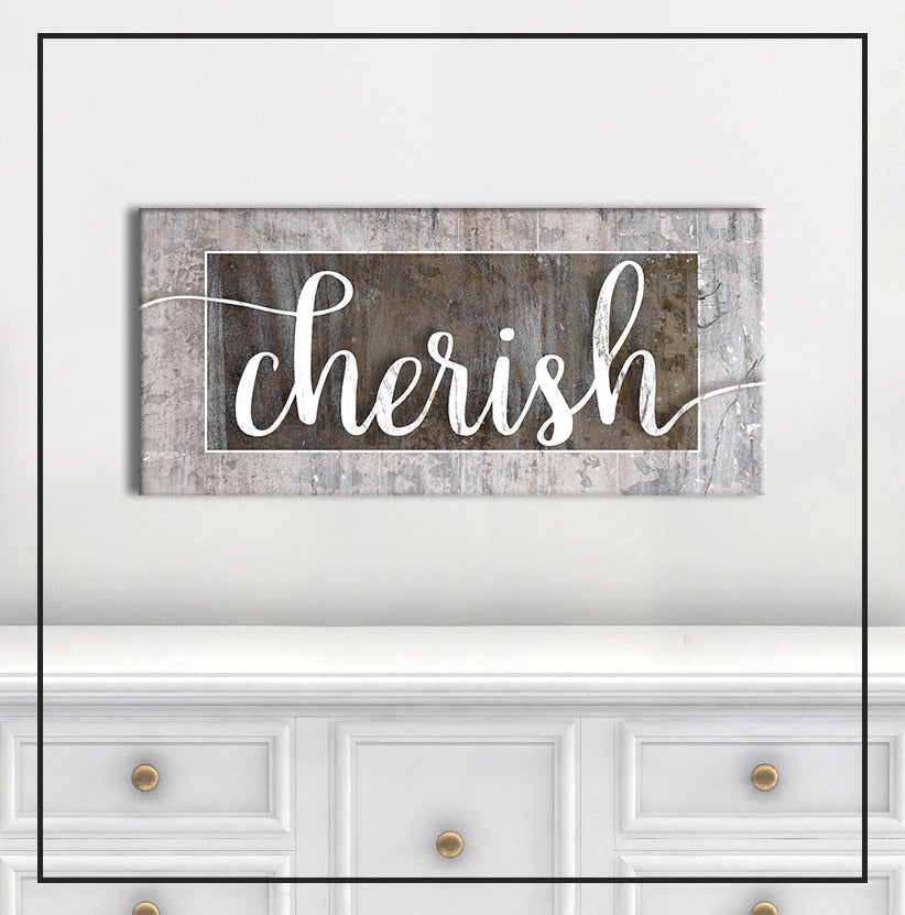 Hot Sale! Ready - to - Hang Single Word Wall Art Signs with Wood Frames for Home Decor