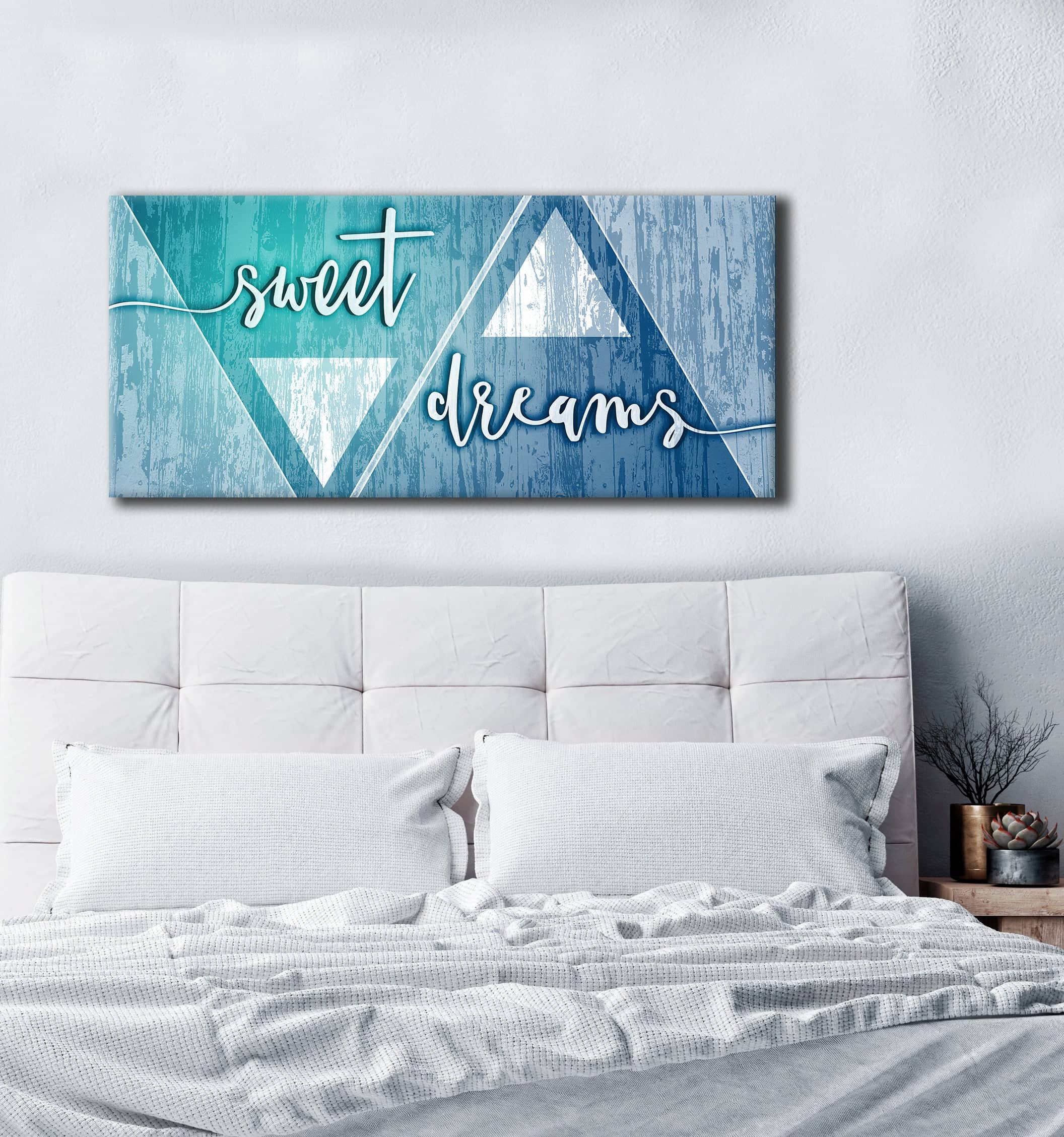 Exclusive Offer! Bedroom Wall Art - Sweet Dreams Large Wall Art in 2 Sizes, Wood Frame Ready to Hang