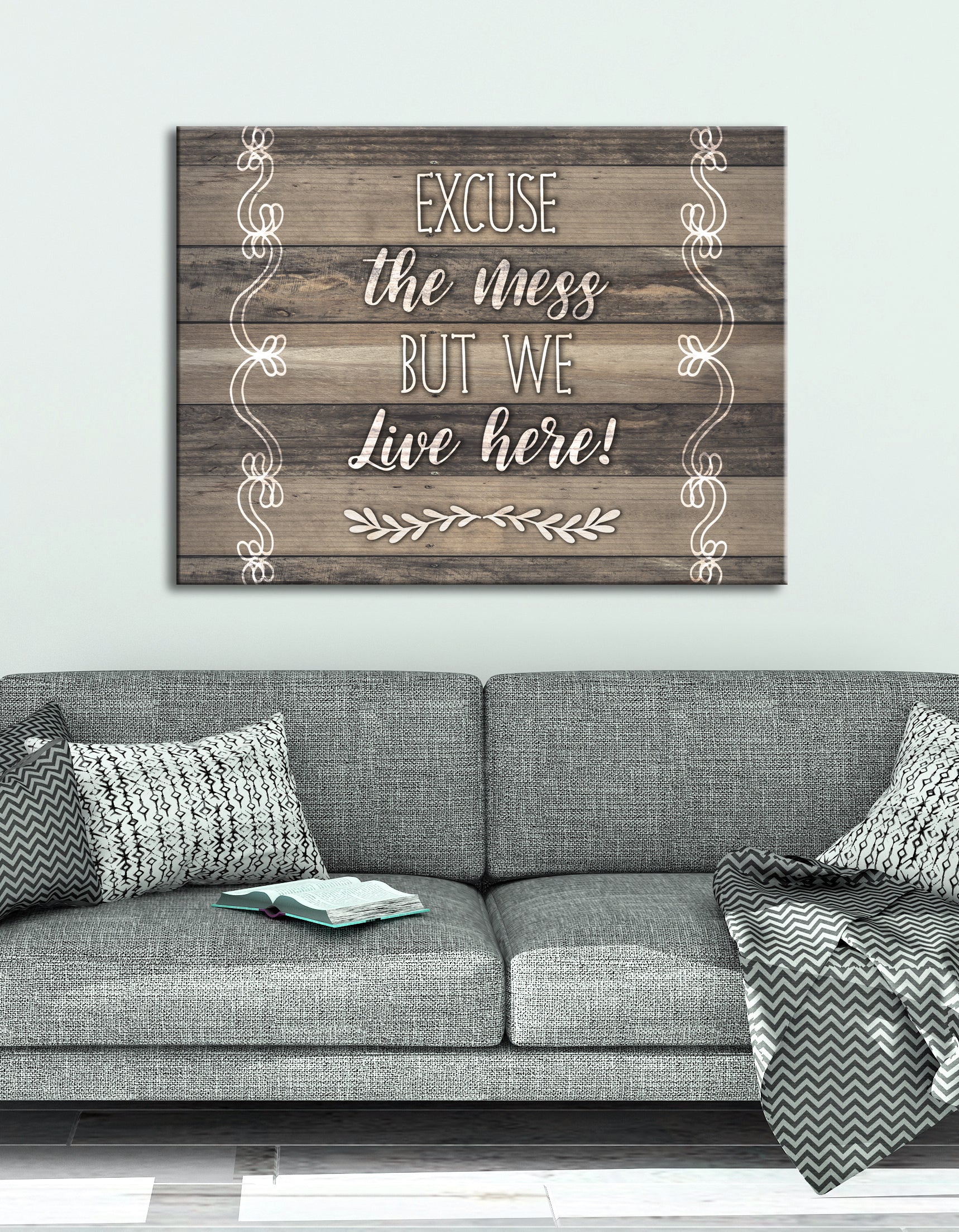 Hot Deal! Ready-to-Hang Wood Frame Home Wall Art: Excuse The Mess
