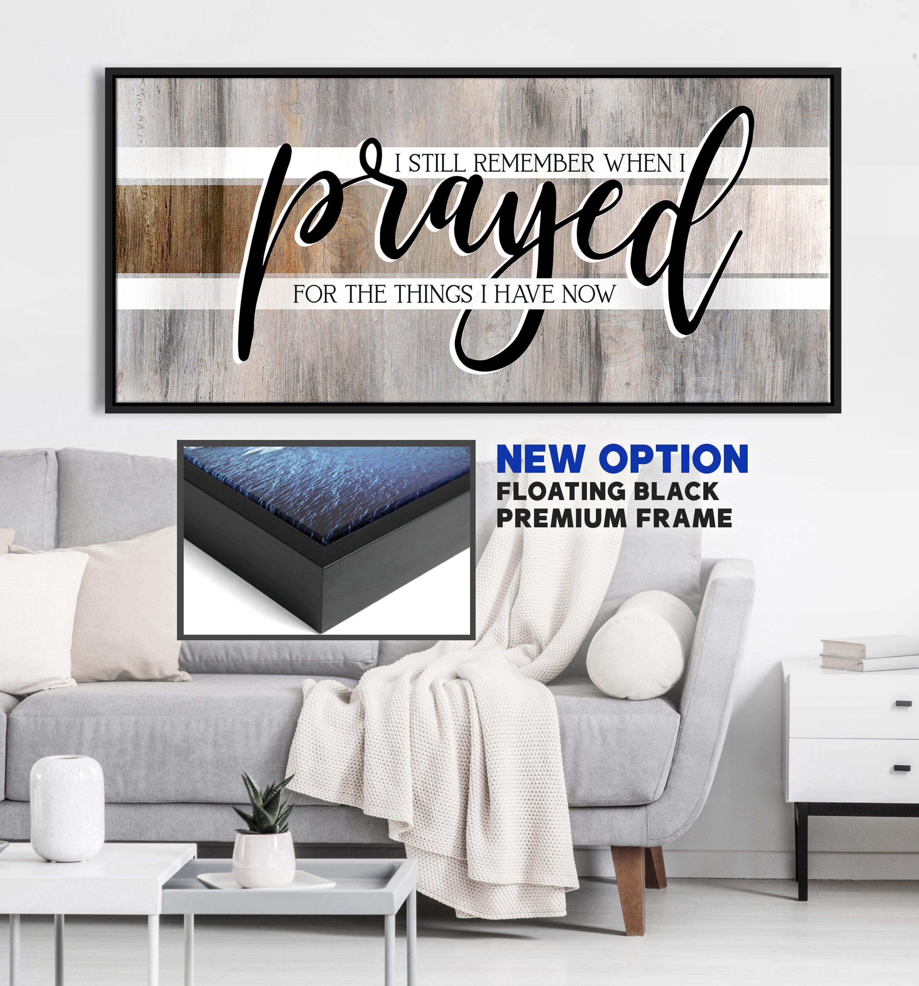 High - Quality Christian Wall Art: 'I Still Remember When I Prayed' V2 with Wood Frame for Easy Hanging