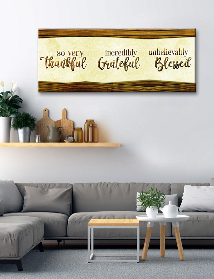 Christian Wall Art: 'So Very Thankful' V26 - Wood Frame, Ready to Hang! Buy 2, Save 20%